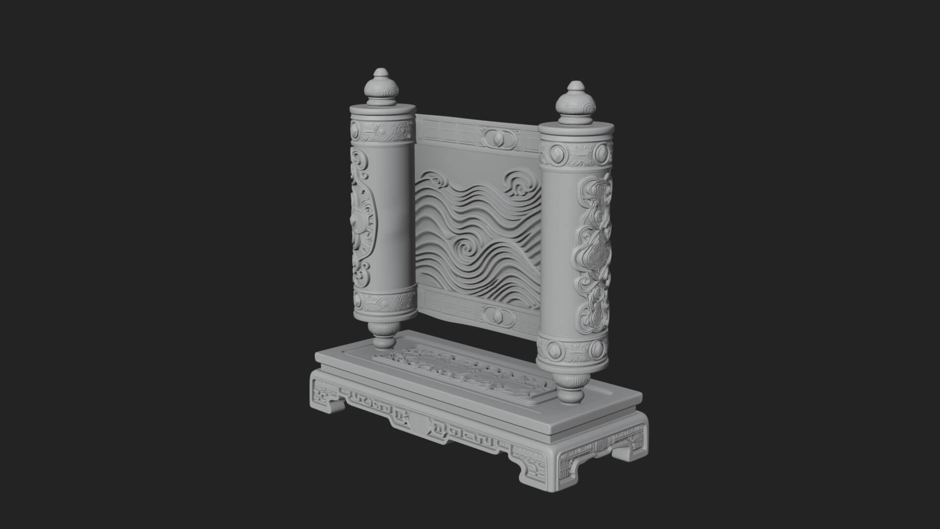 Tied Paper Scroll Model Design 6 3D Print Model 3D Model