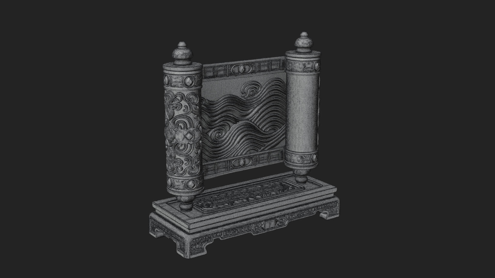 Tied Paper Scroll Model Design 6 3D Print Model 3D Model