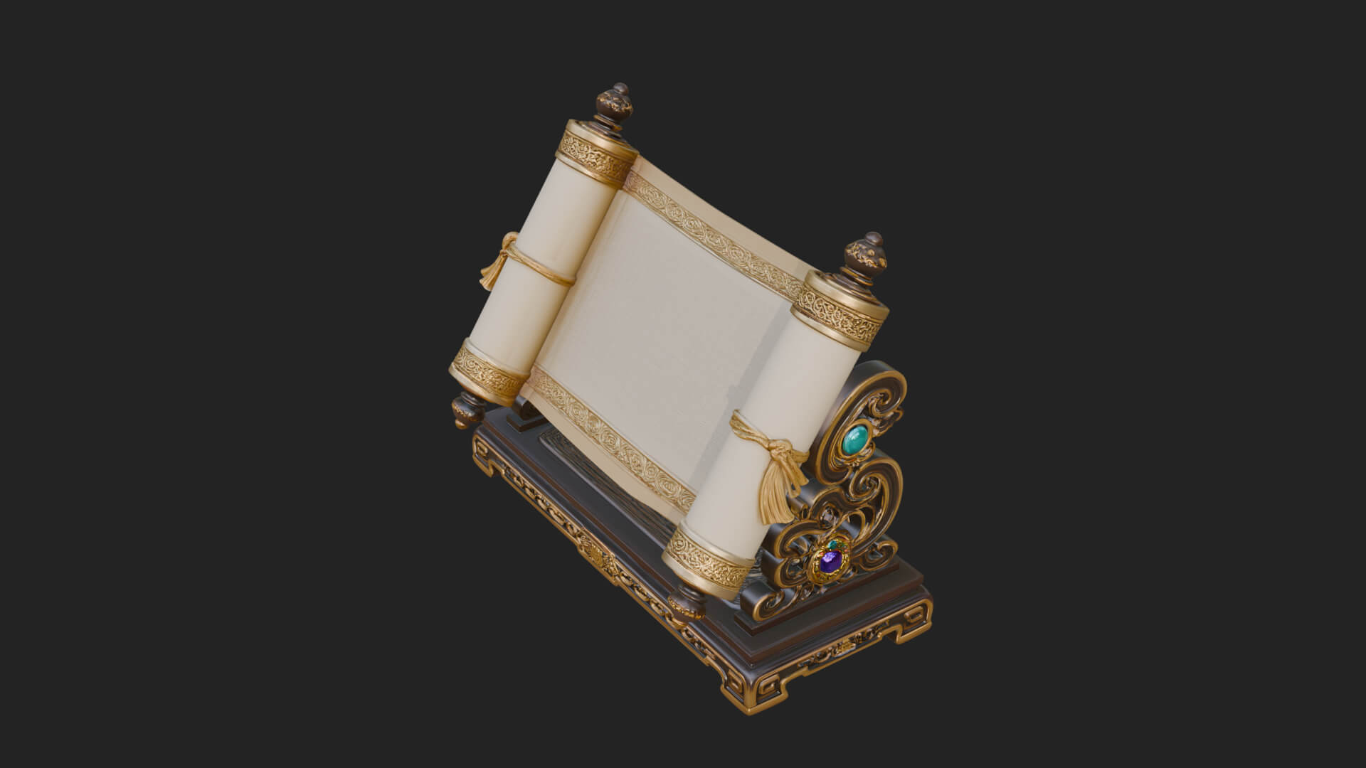 Tied Paper Scroll Model Design 7 3D Print Model 3D Model