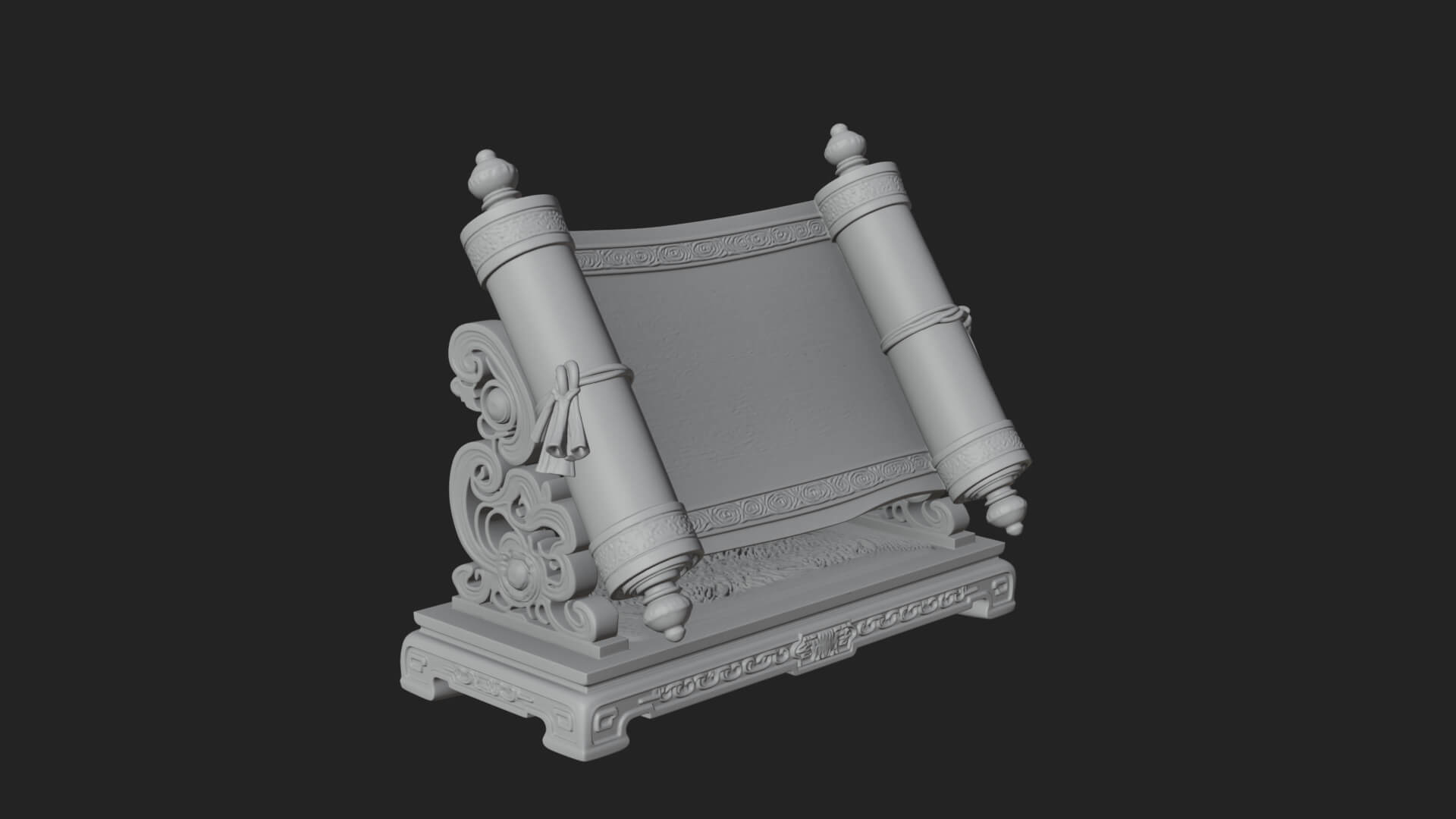 Tied Paper Scroll Model Design 7 3D Print Model 3D Model