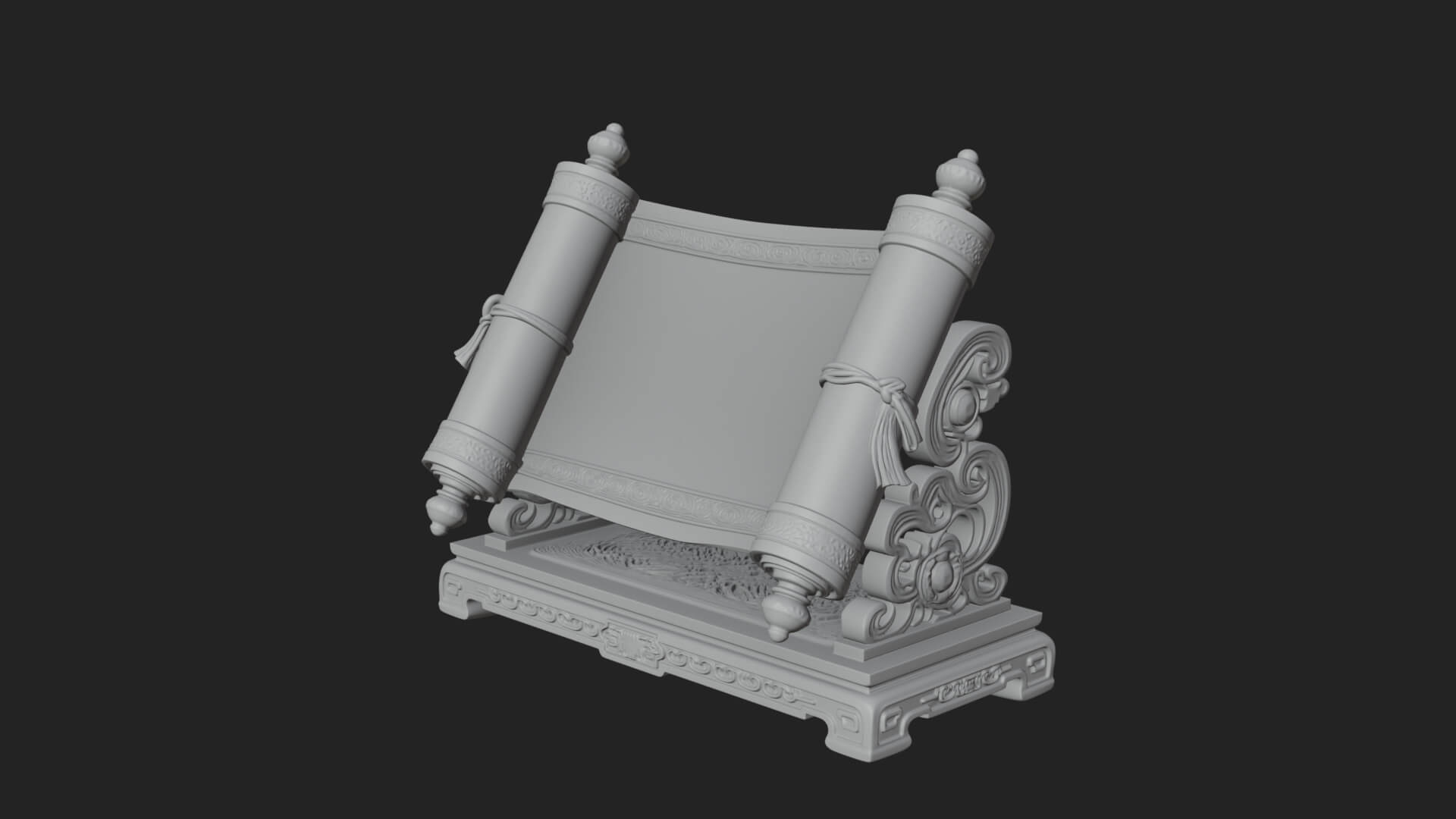 Tied Paper Scroll Model Design 7 3D Print Model 3D Model