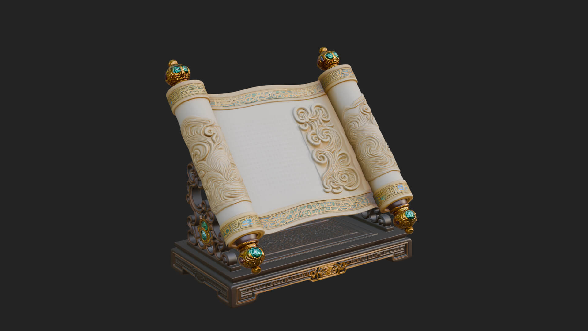 Tied Paper Scroll Model Design 8 3D Print Model 3D Model