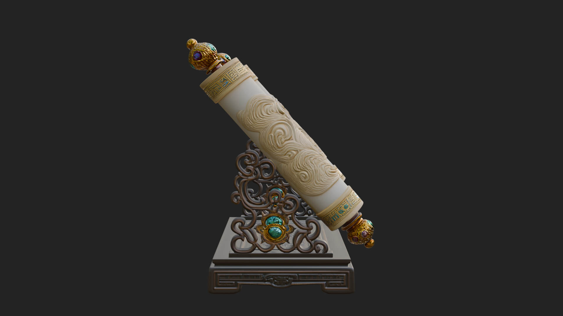Tied Paper Scroll Model Design 8 3D Print Model 3D Model