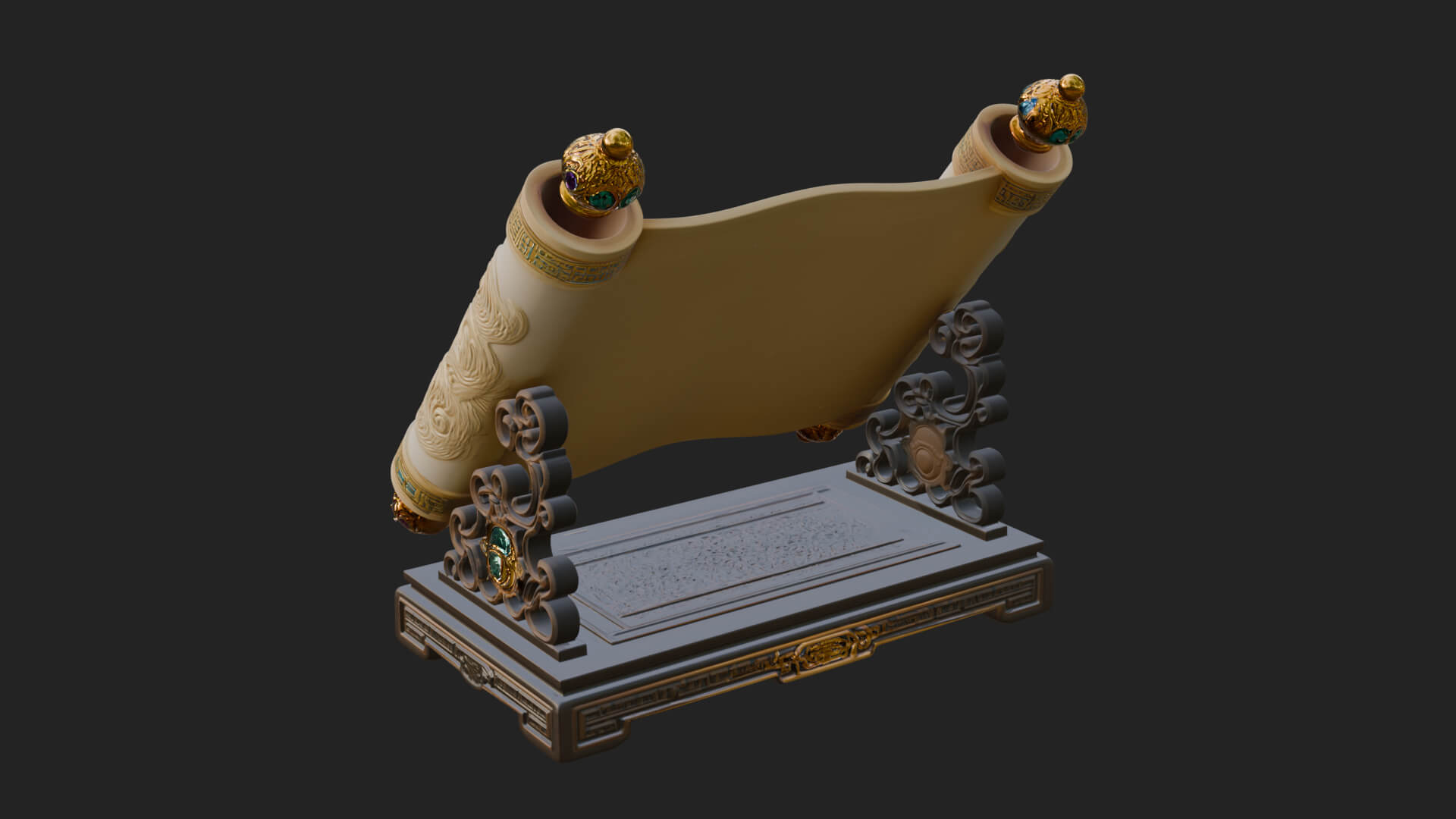Tied Paper Scroll Model Design 8 3D Print Model 3D Model