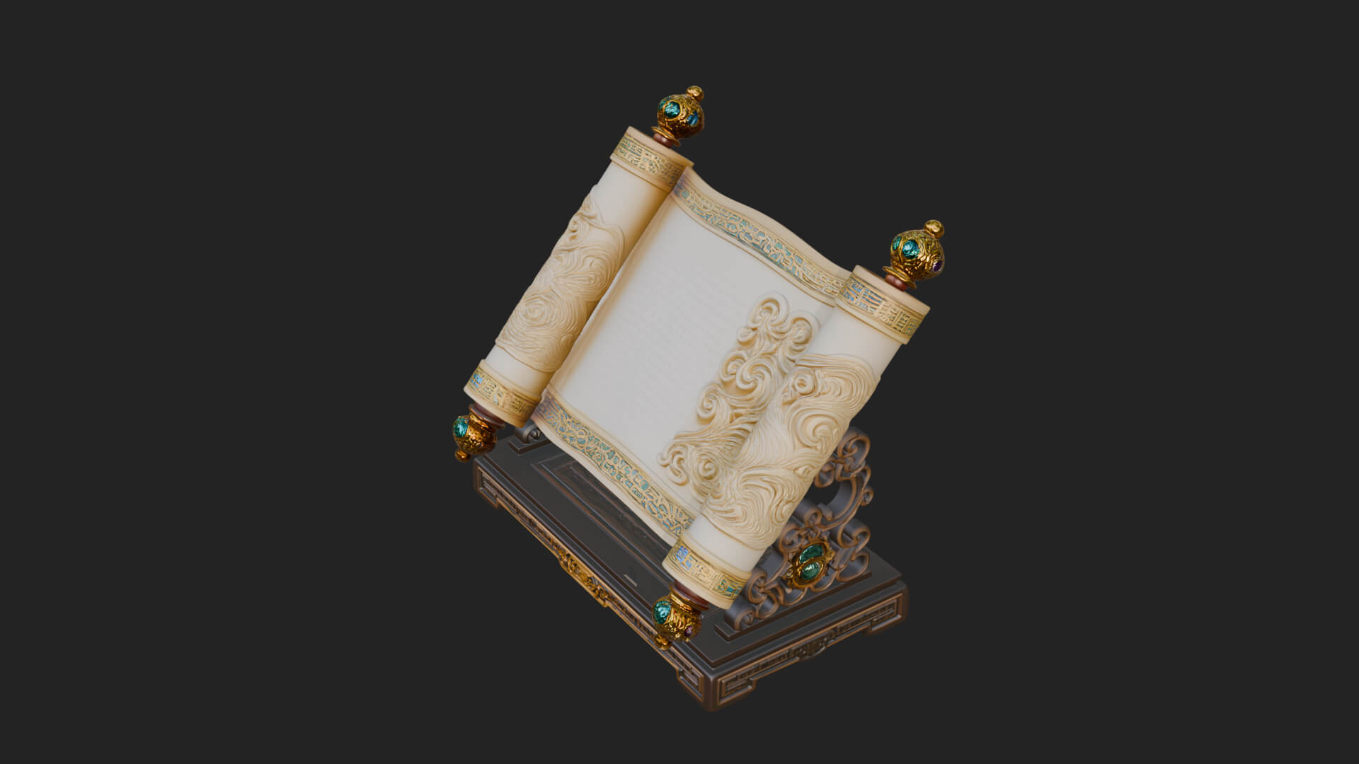 Tied Paper Scroll Model Design 8 3D Print Model 3D Model