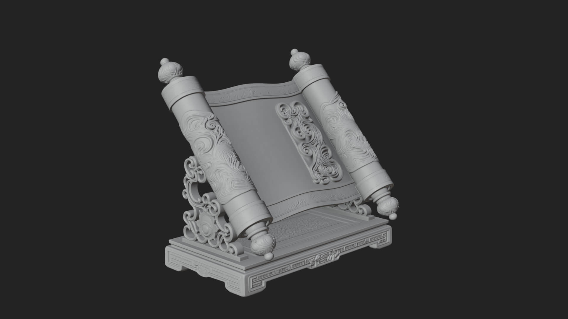 Tied Paper Scroll Model Design 8 3D Print Model 3D Model