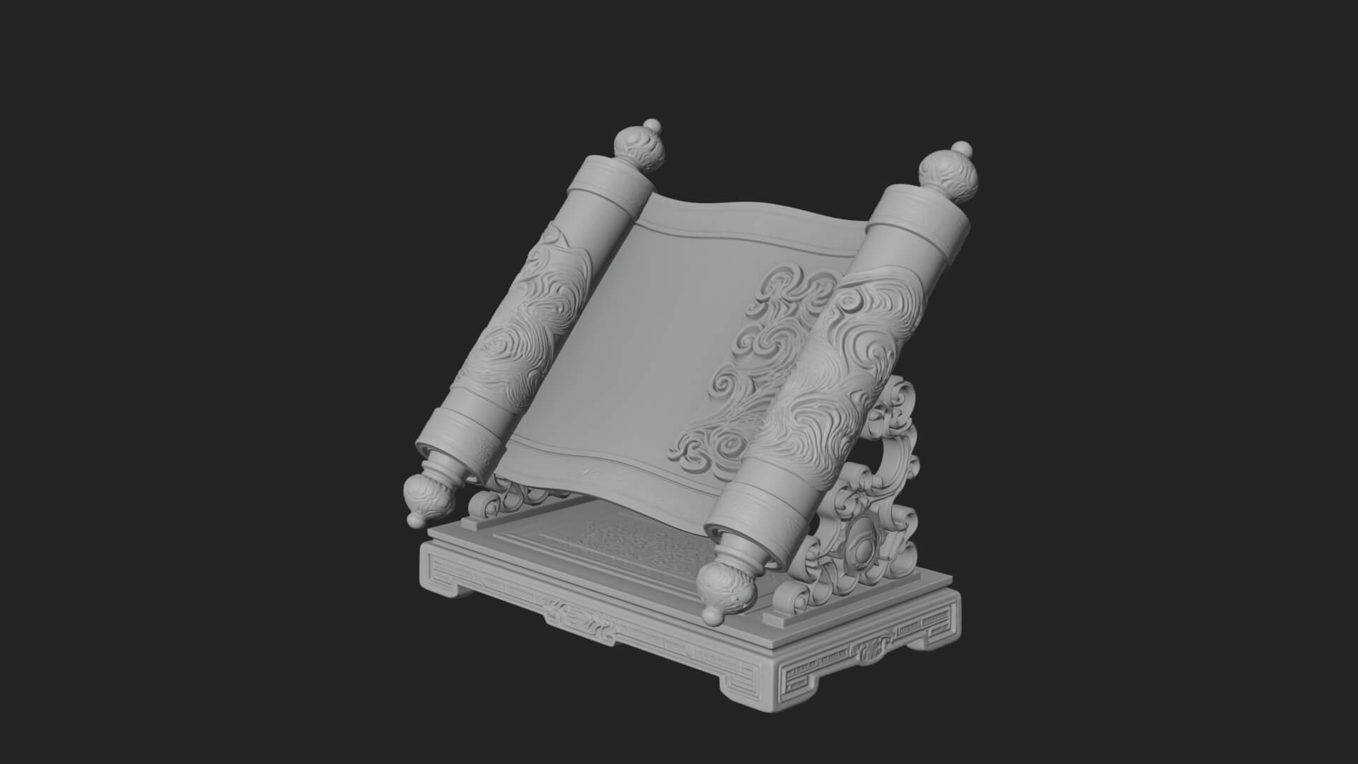 Tied Paper Scroll Model Design 8 3D Print Model 3D Model