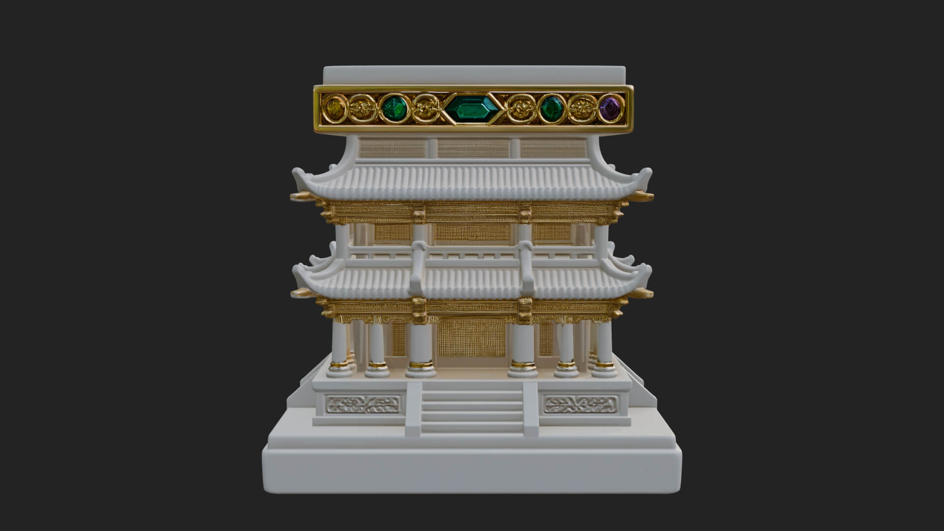 Tiered Pagoda Hall Temple Design 1 3D Print Model 3D Model