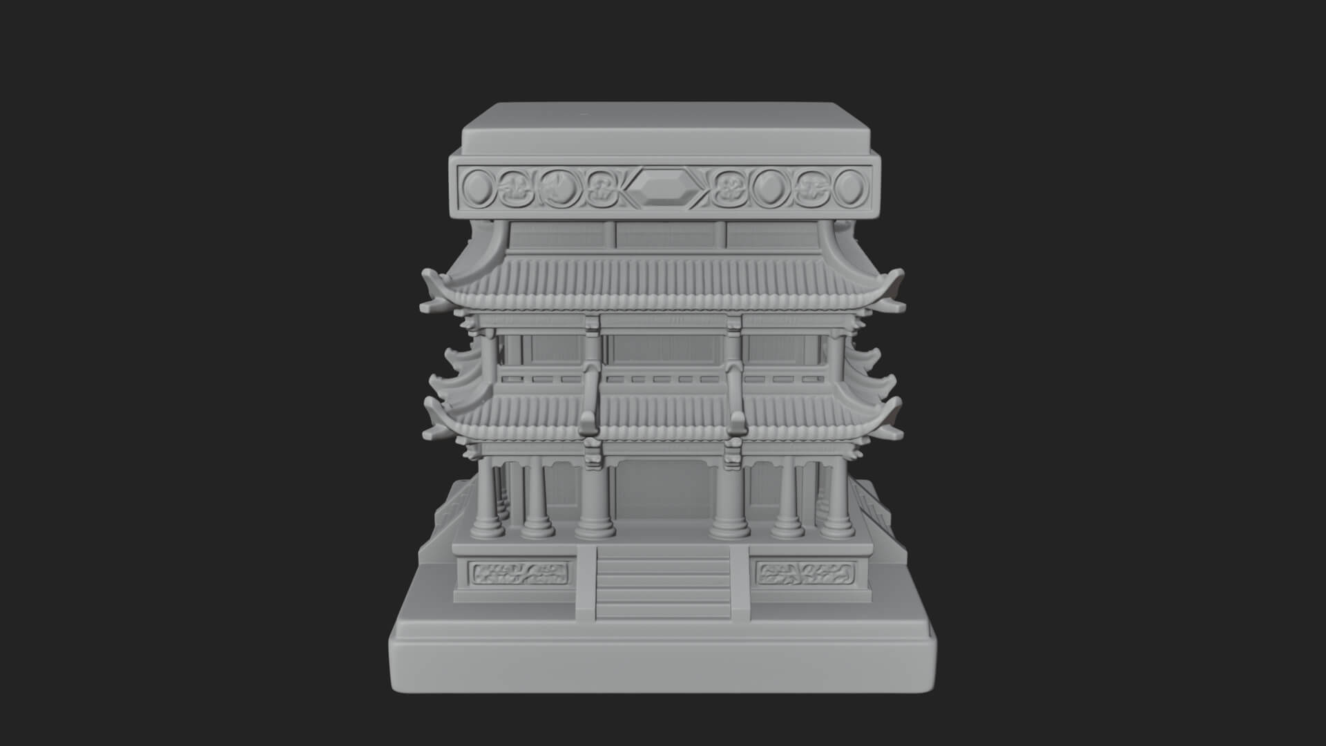 Tiered Pagoda Hall Temple Design 1 3D Print Model 3D Model