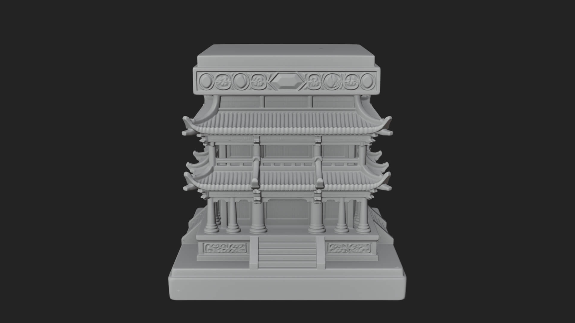 Tiered Pagoda Hall Temple Design 1 3D Print Model 3D Model