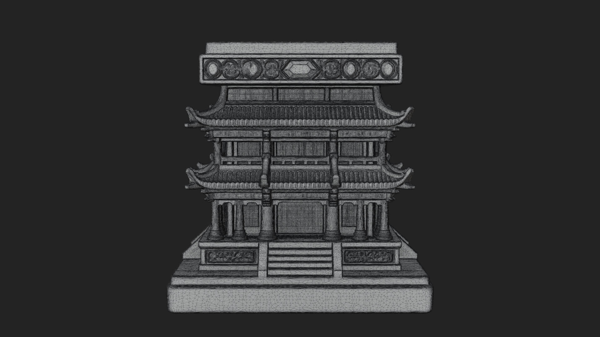 Tiered Pagoda Hall Temple Design 1 3D Print Model 3D Model