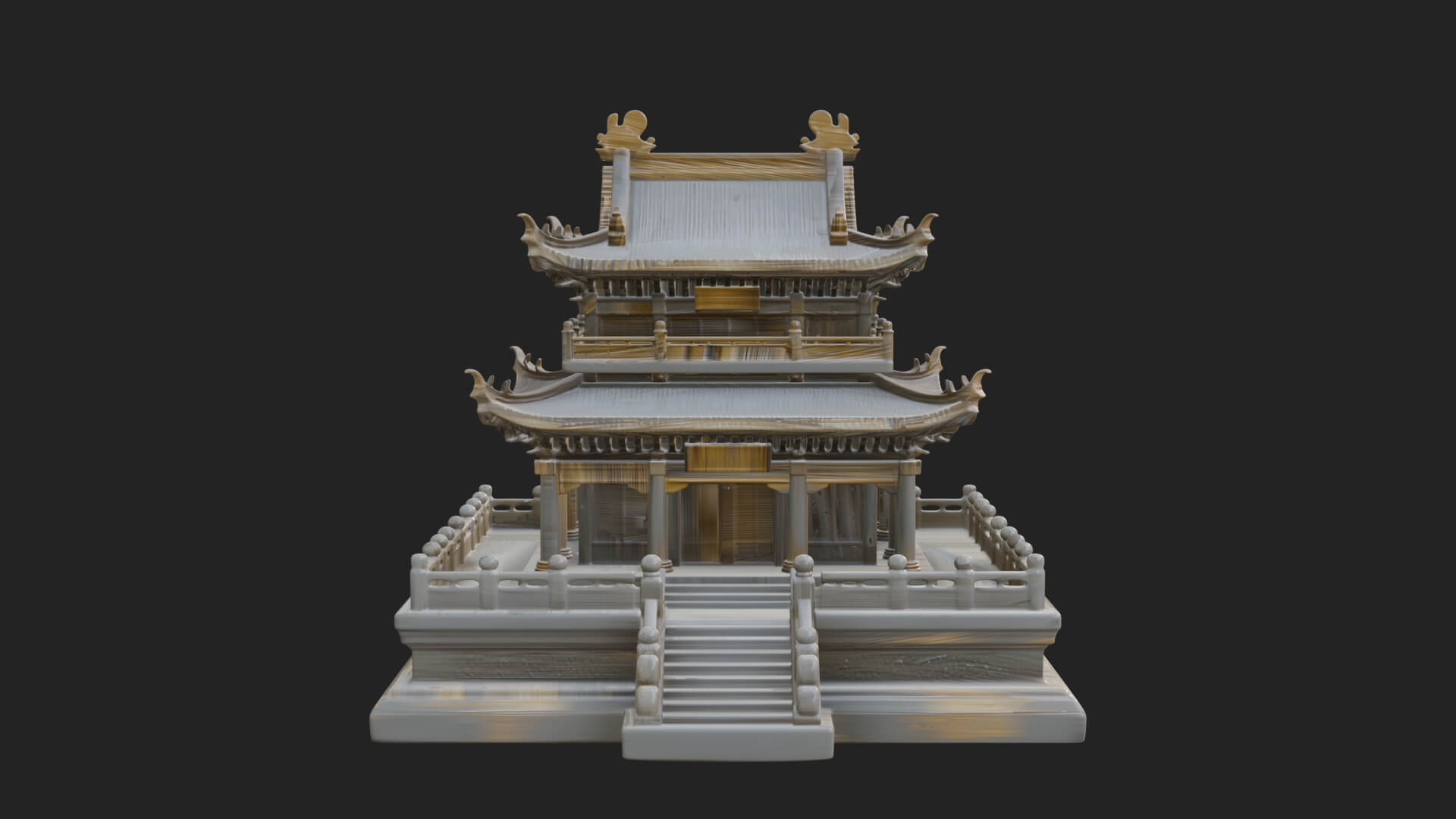 Tiered Pagoda Hall Temple Design 10 3D Print Model 3D Model
