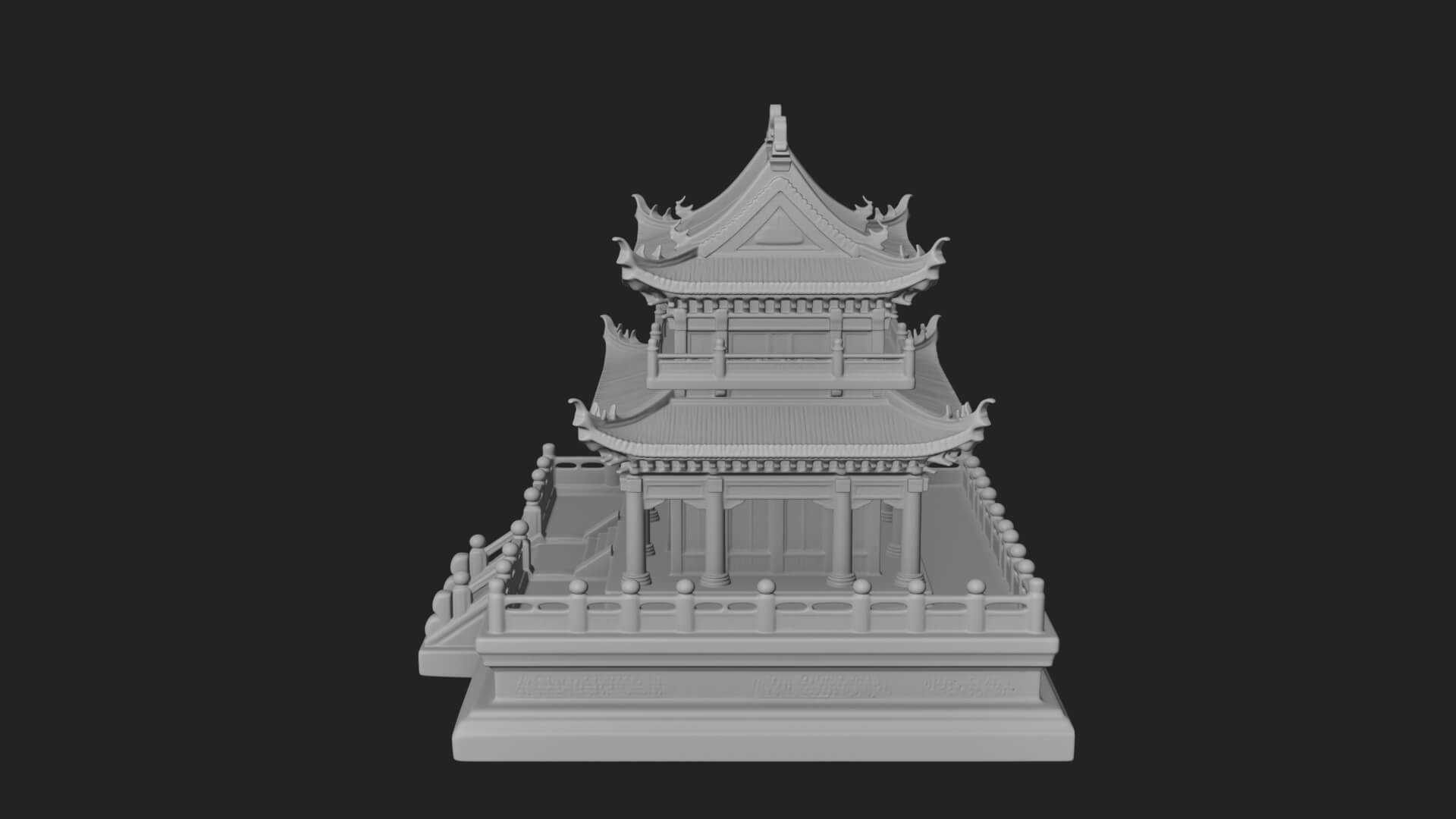 Tiered Pagoda Hall Temple Design 10 3D Print Model 3D Model
