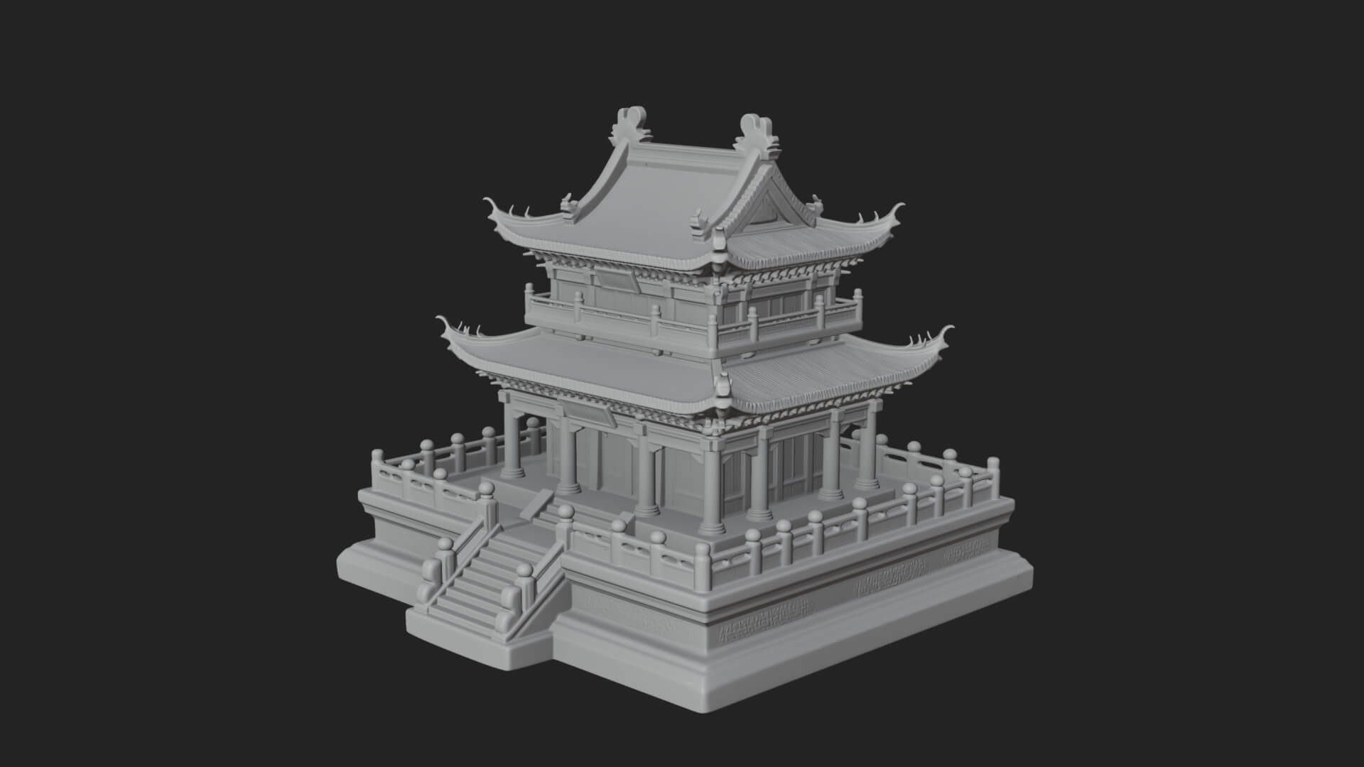Tiered Pagoda Hall Temple Design 10 3D Print Model 3D Model