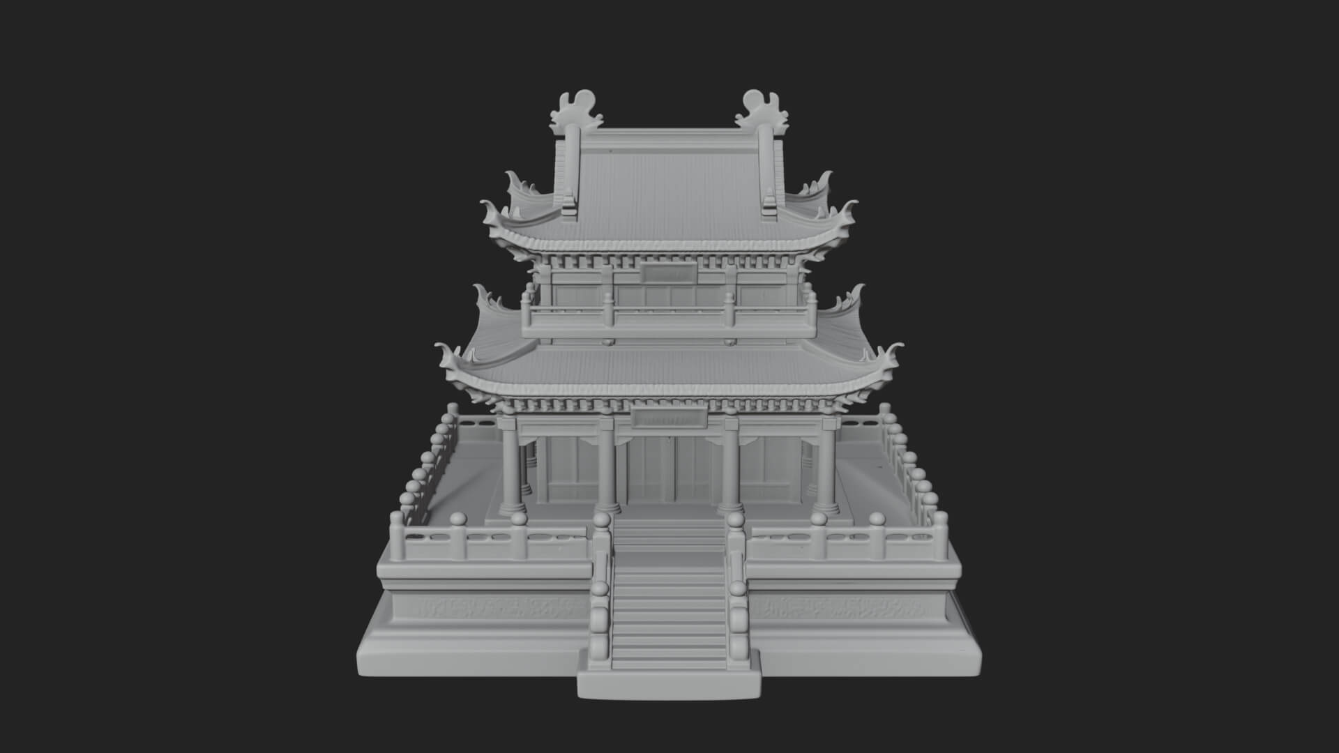 Tiered Pagoda Hall Temple Design 10 3D Print Model 3D Model