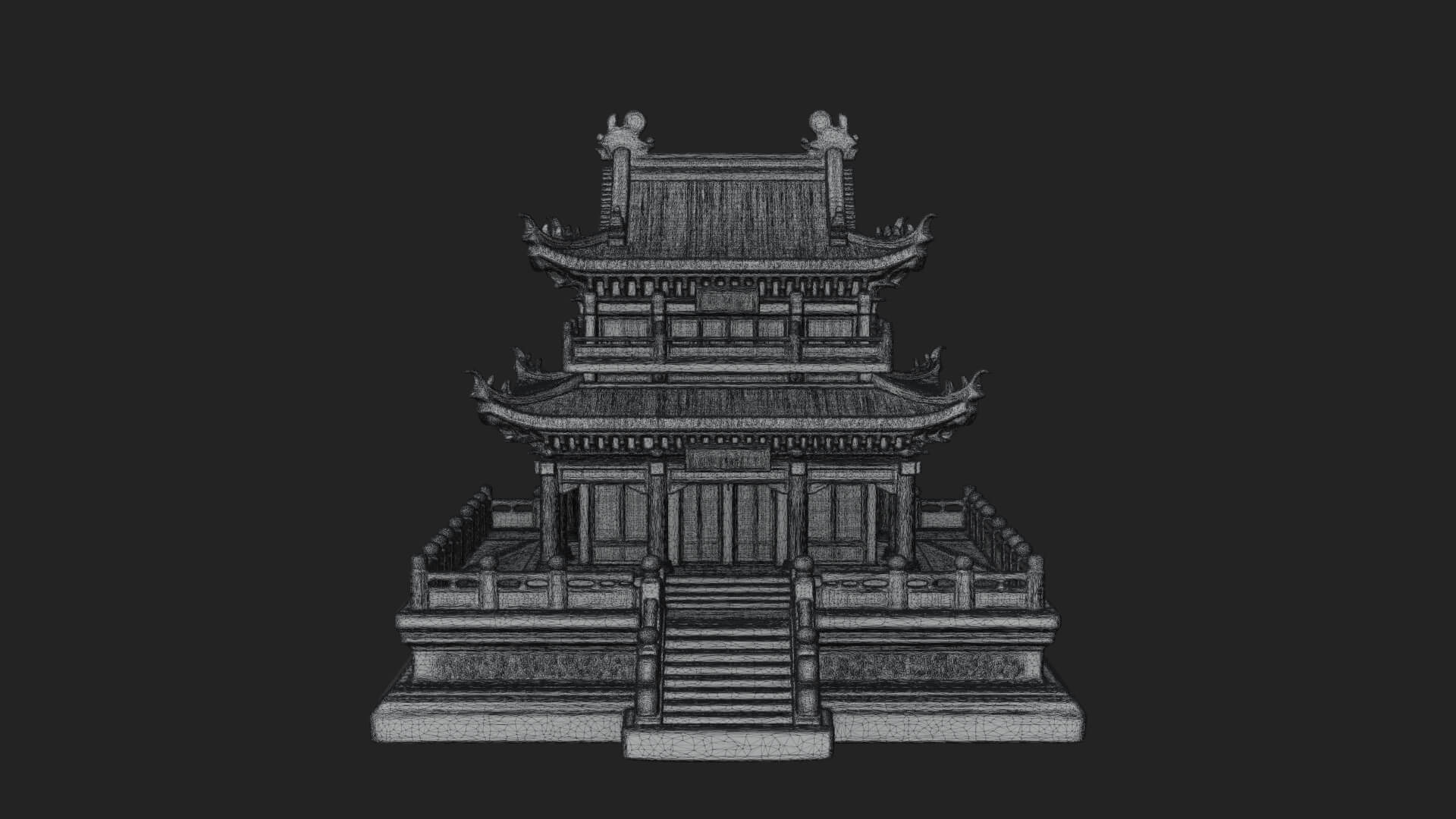Tiered Pagoda Hall Temple Design 10 3D Print Model 3D Model