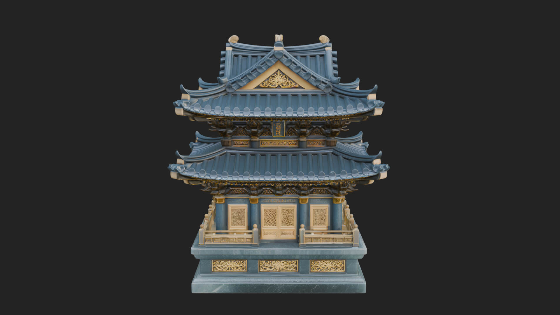 Tiered Pagoda Hall Temple Design 12 3D Print Model 3D Model