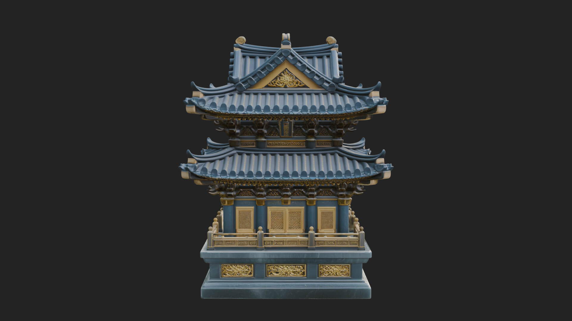 Tiered Pagoda Hall Temple Design 12 3D Print Model 3D Model