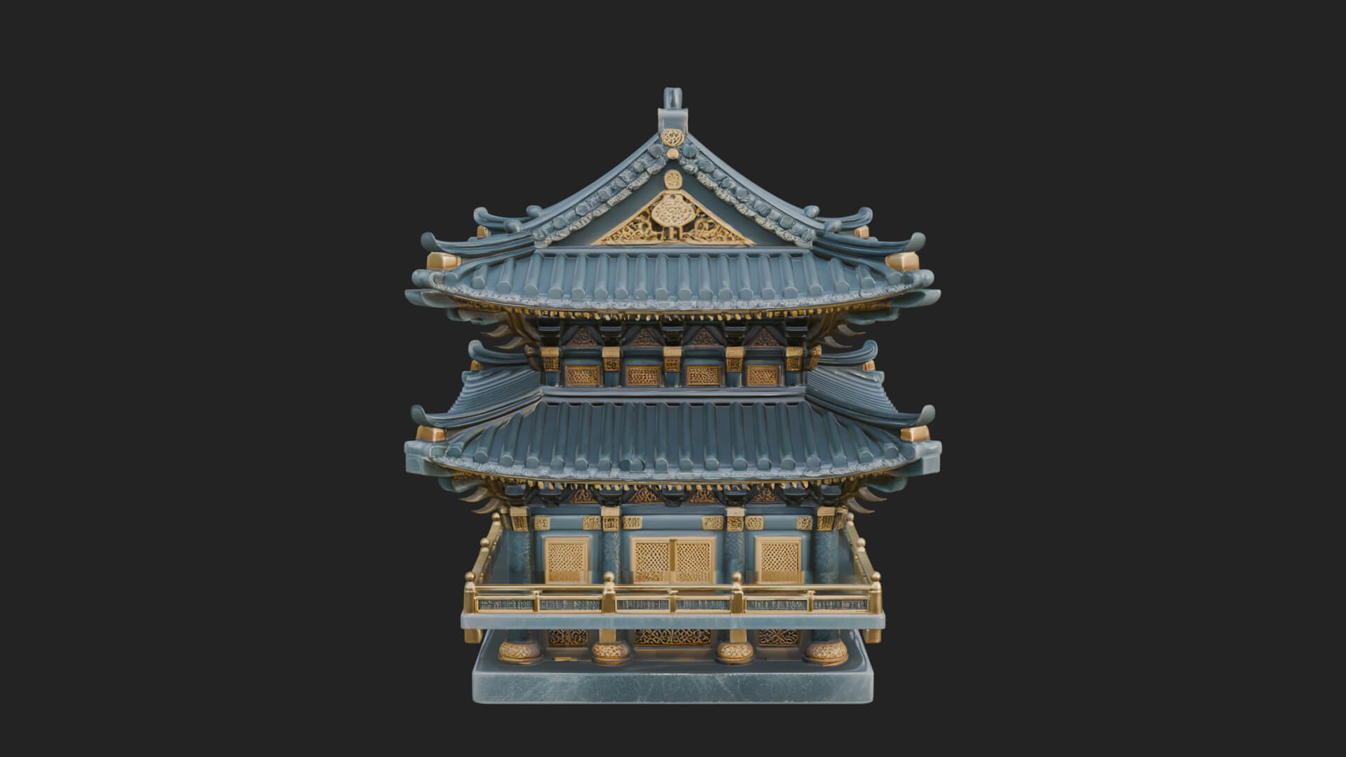 Tiered Pagoda Hall Temple Design 15 3D Print Model 3D Model