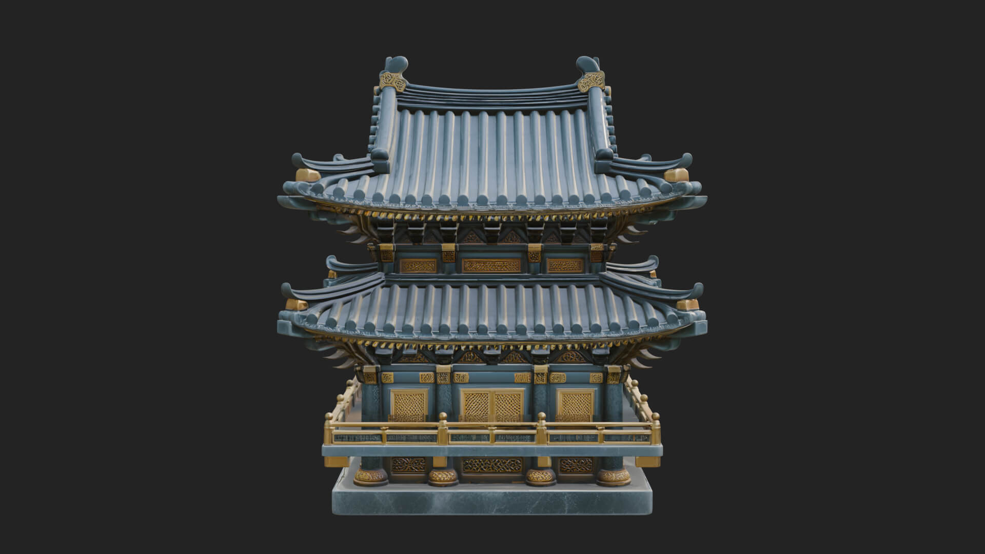 Tiered Pagoda Hall Temple Design 15 3D Print Model 3D Model