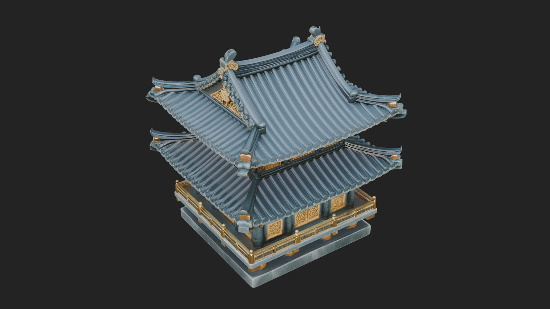 Tiered Pagoda Hall Temple Design 15 3D Print Model 3D Model
