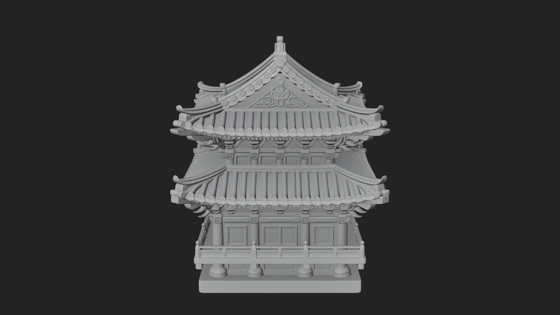 Tiered Pagoda Hall Temple Design 15 3D Print Model 3D Model
