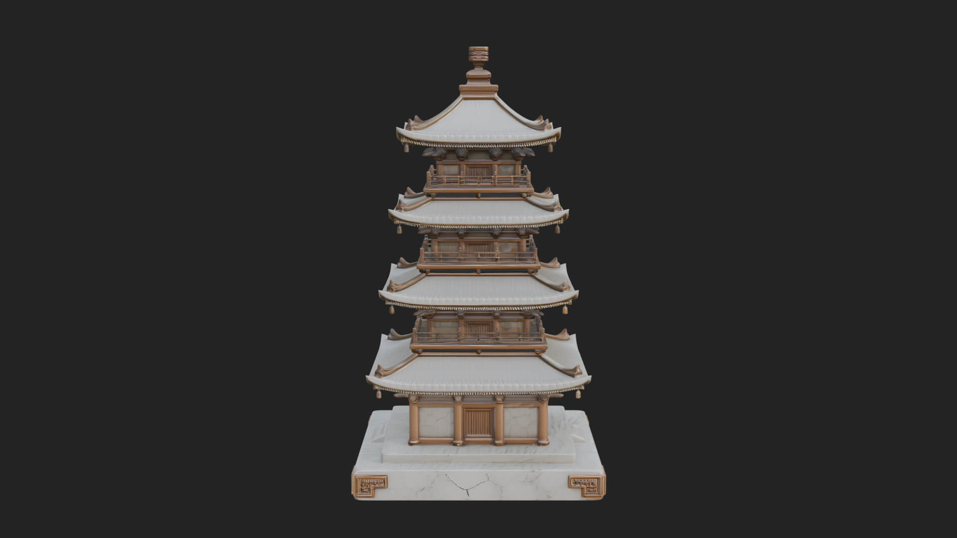 Tiered Pagoda Hall Temple Design 16 3D Print Model 3D Model