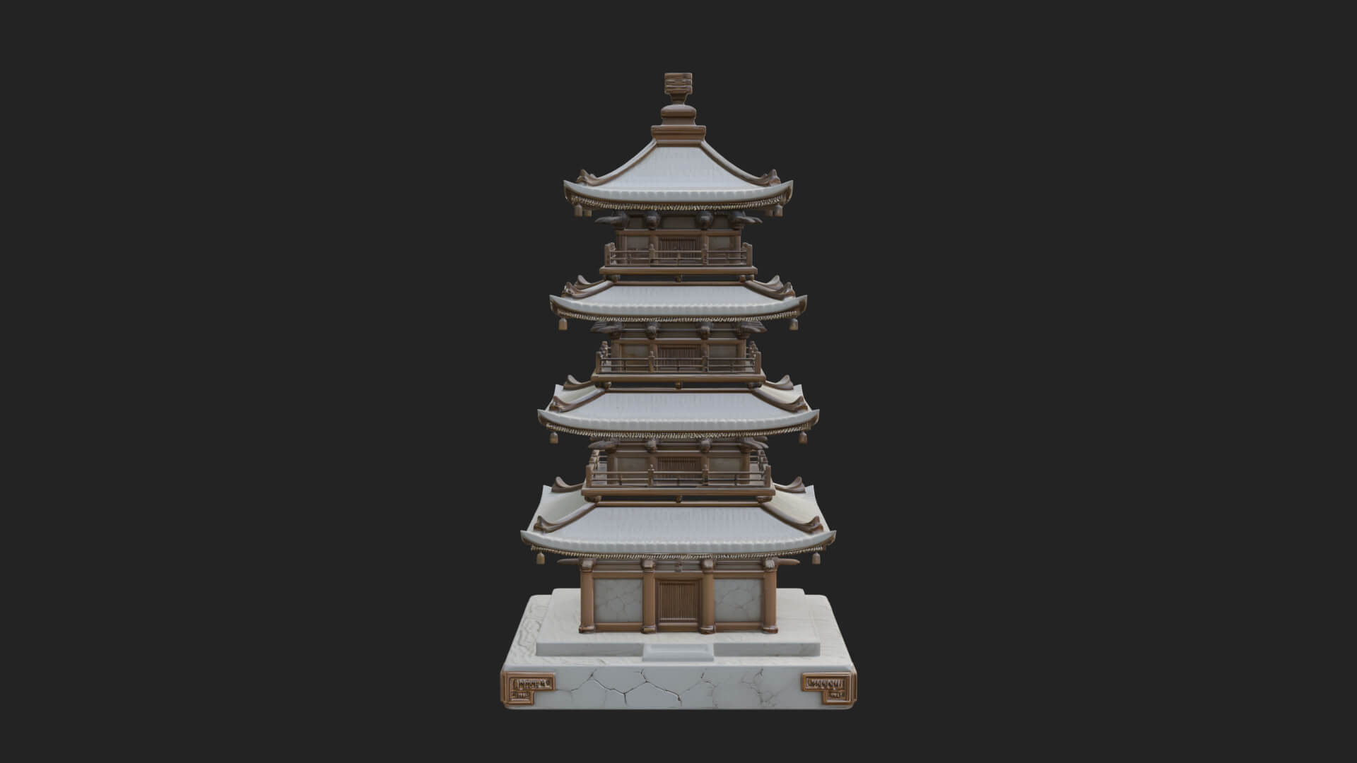 Tiered Pagoda Hall Temple Design 16 3D Print Model 3D Model