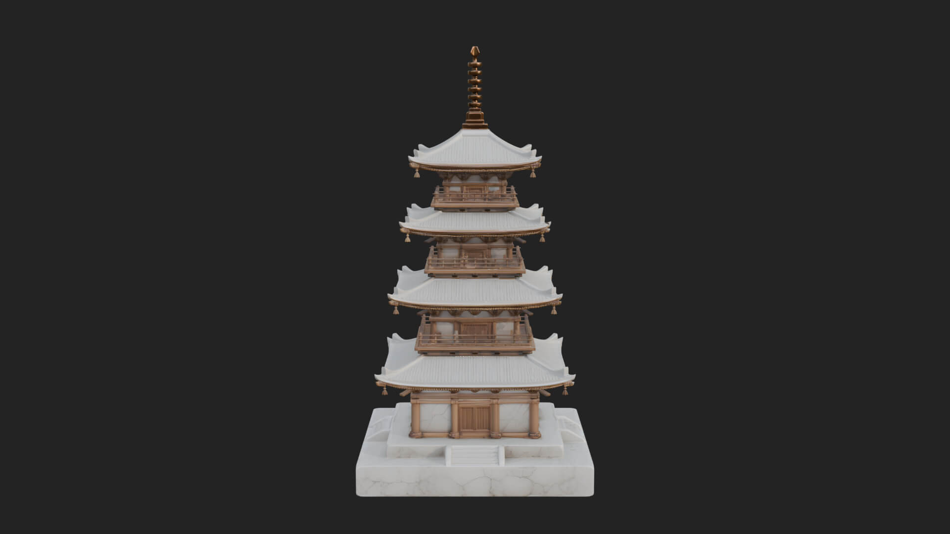 Tiered Pagoda Hall Temple Design 17 3D Print Model 3D Model