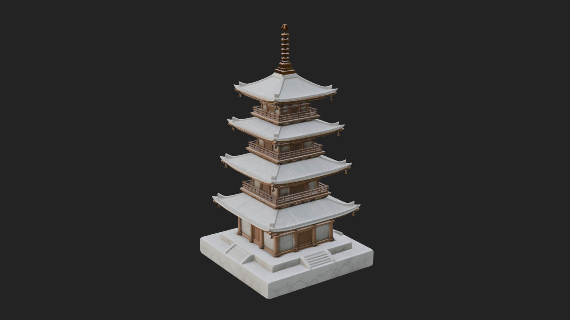Tiered Pagoda Hall Temple Design 17 3D Print Model 3D Model