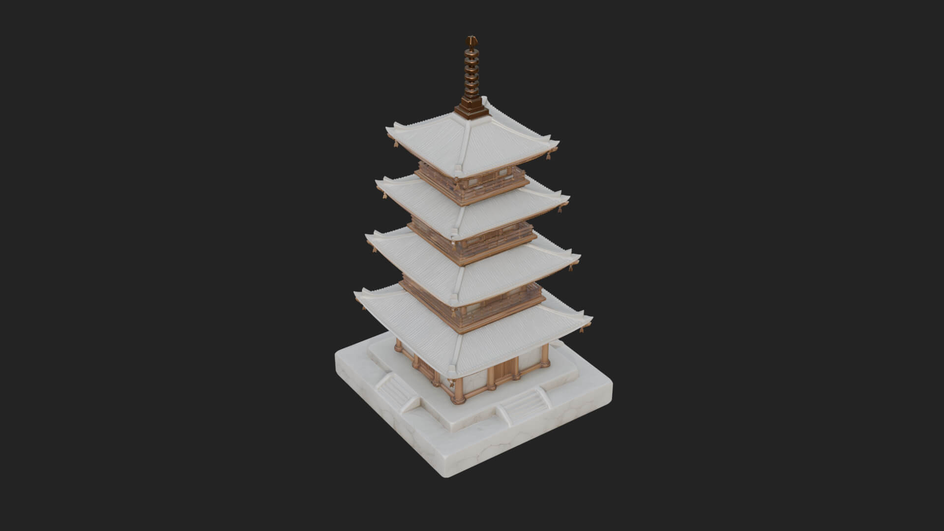 Tiered Pagoda Hall Temple Design 17 3D Print Model 3D Model