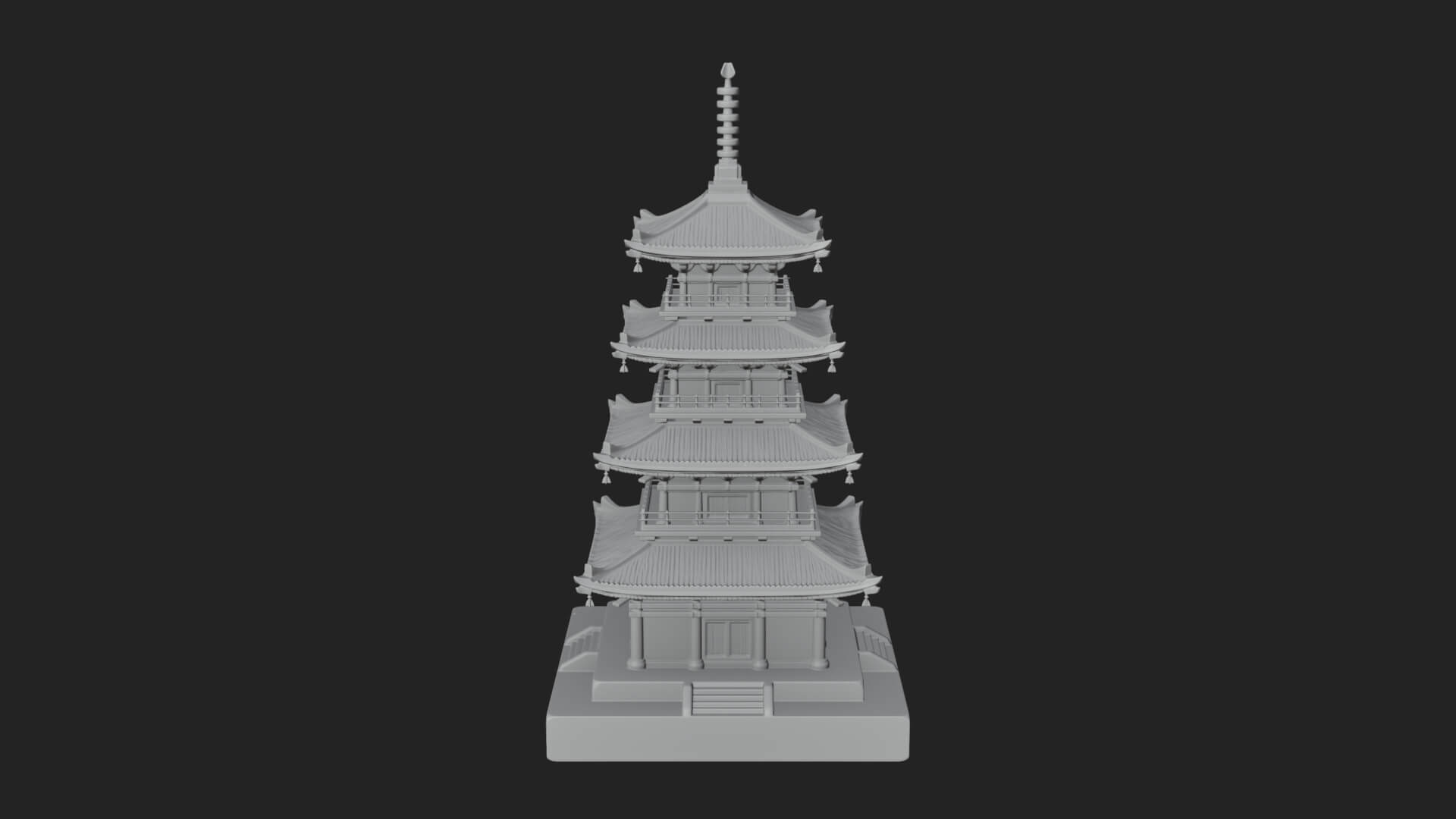 Tiered Pagoda Hall Temple Design 17 3D Print Model 3D Model