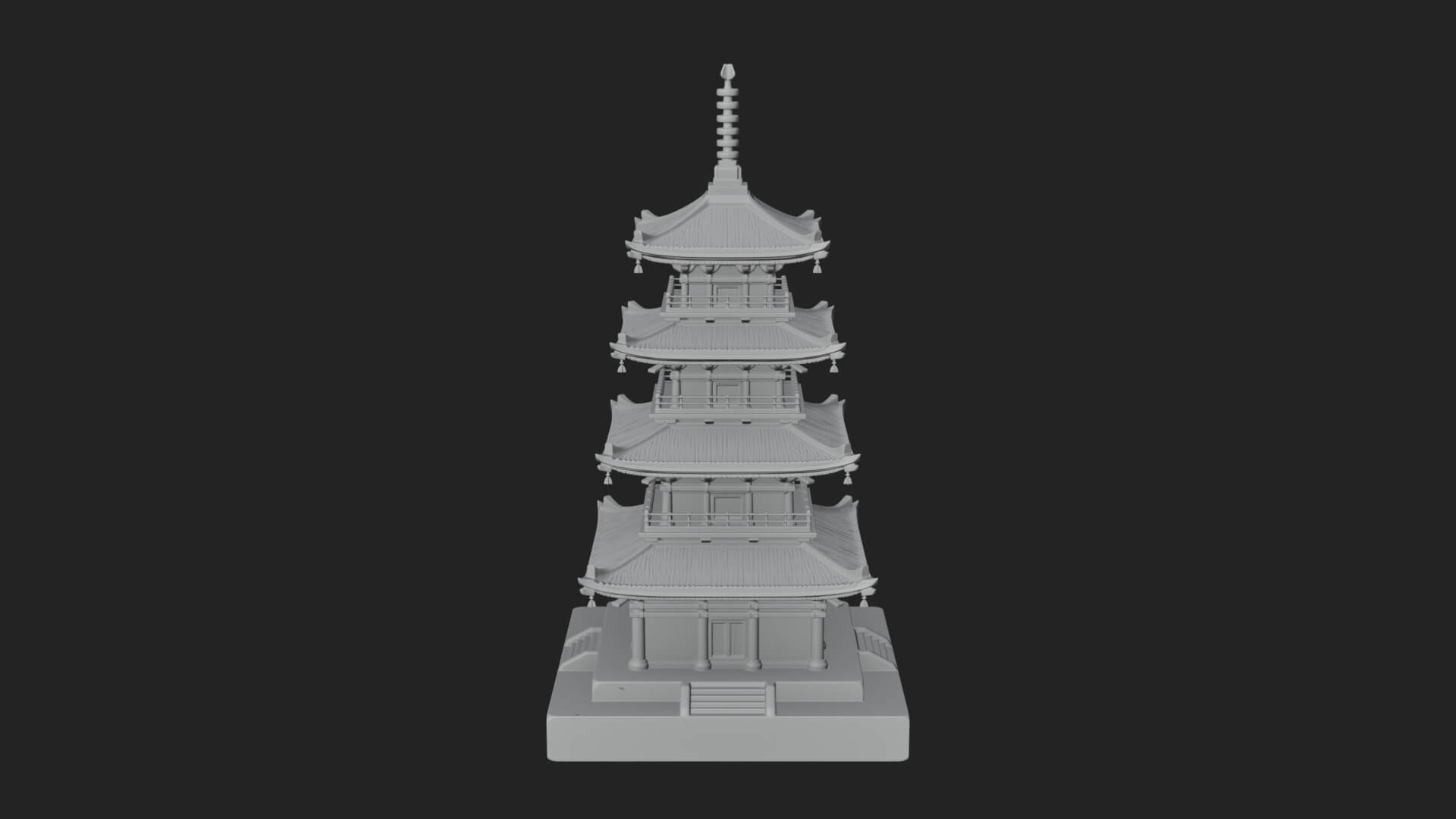 Tiered Pagoda Hall Temple Design 17 3D Print Model 3D Model