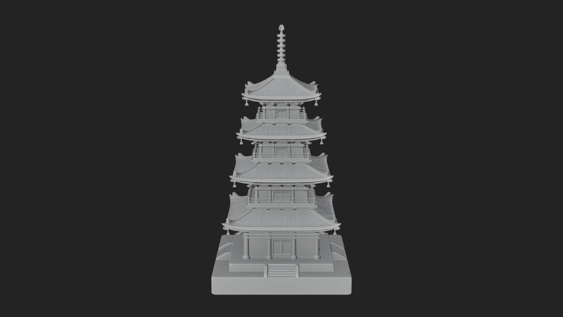 Tiered Pagoda Hall Temple Design 17 3D Print Model 3D Model