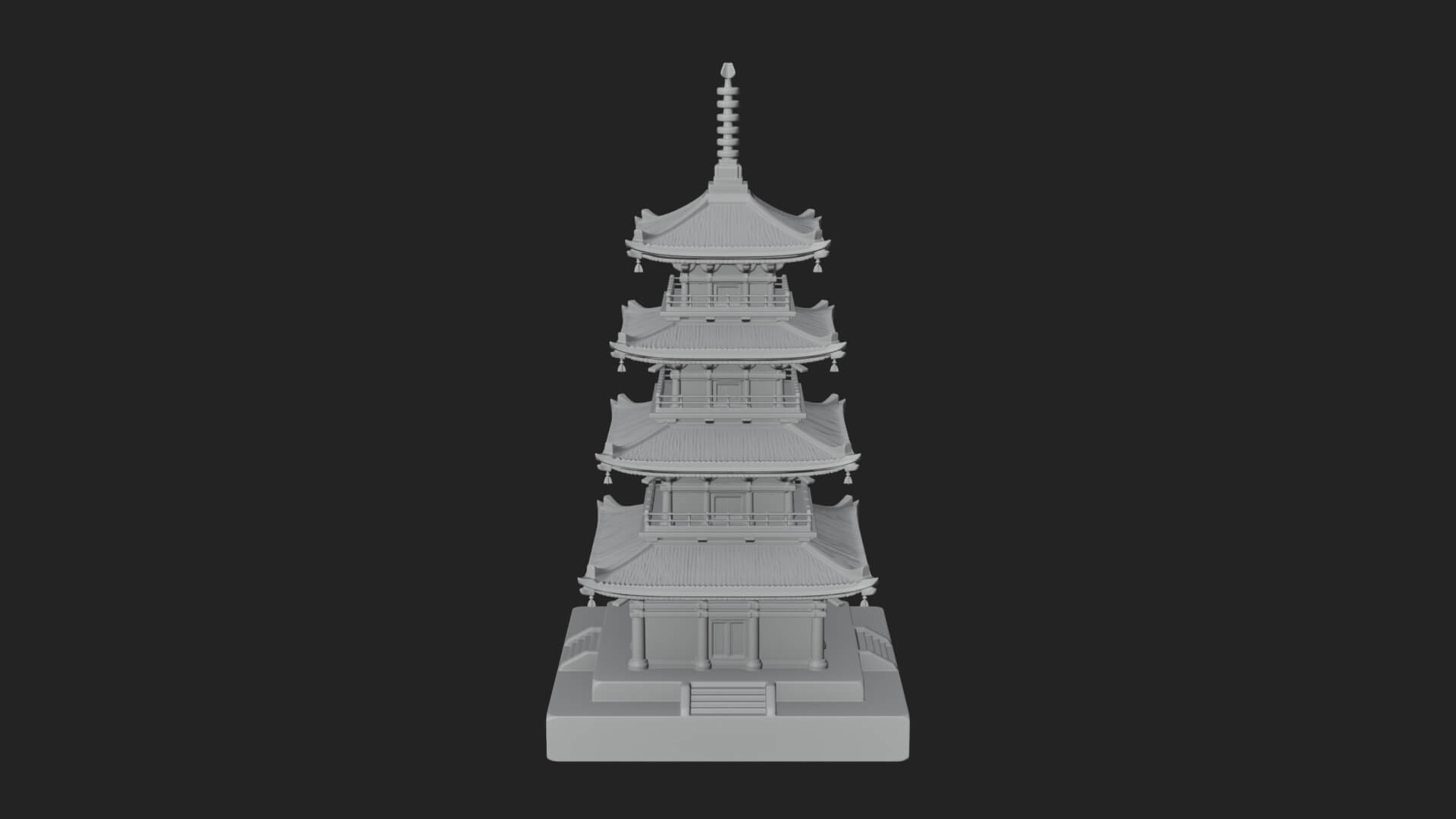 Tiered Pagoda Hall Temple Design 17 3D Print Model 3D Model