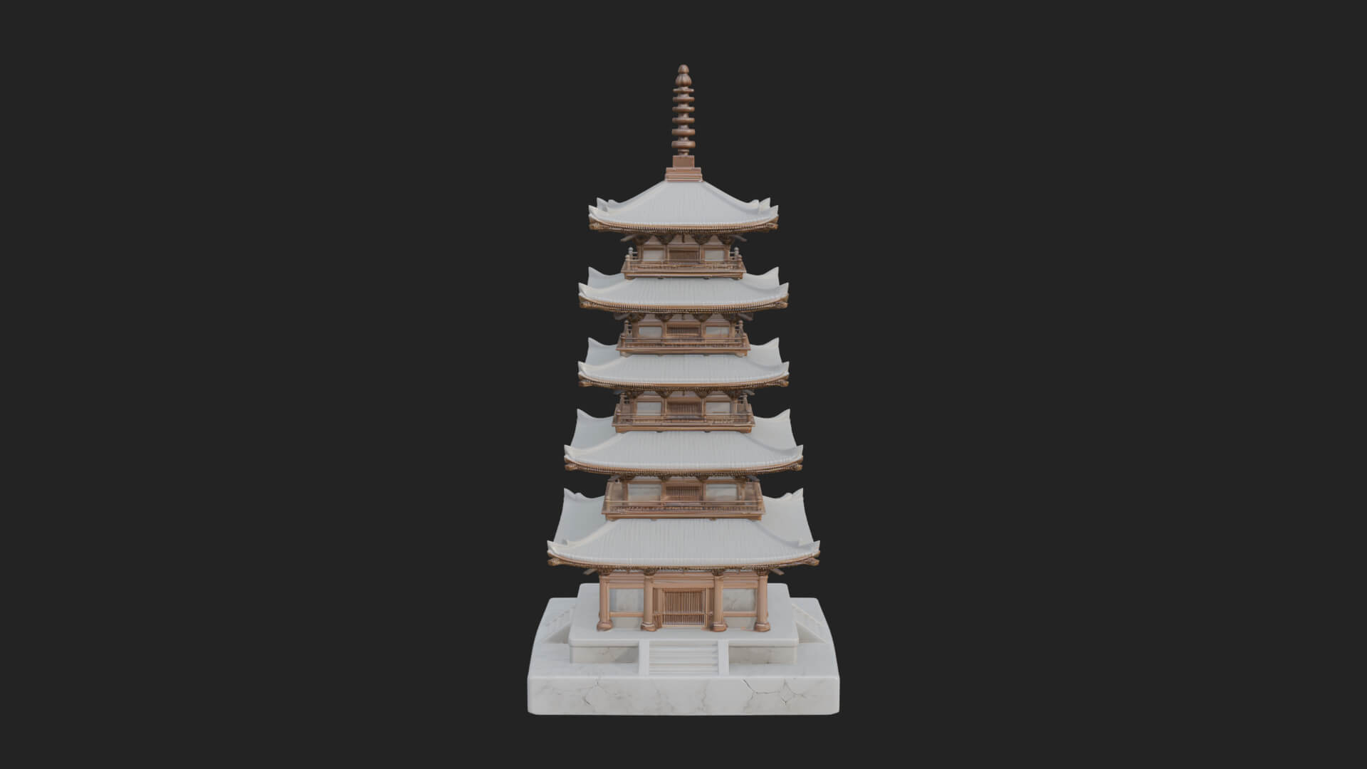 Tiered Pagoda Hall Temple Design 18 3D Print Model 3D Model