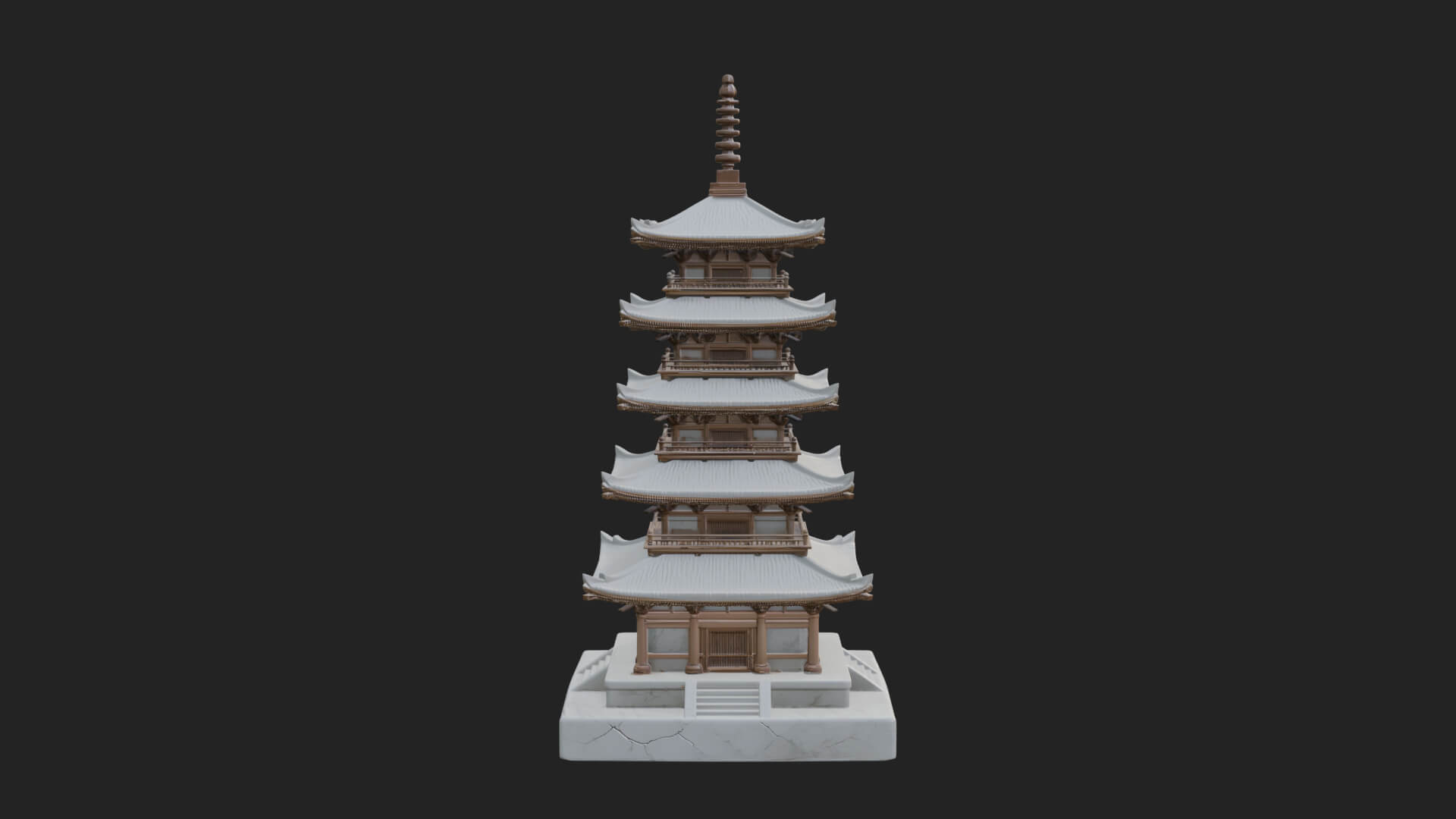 Tiered Pagoda Hall Temple Design 18 3D Print Model 3D Model