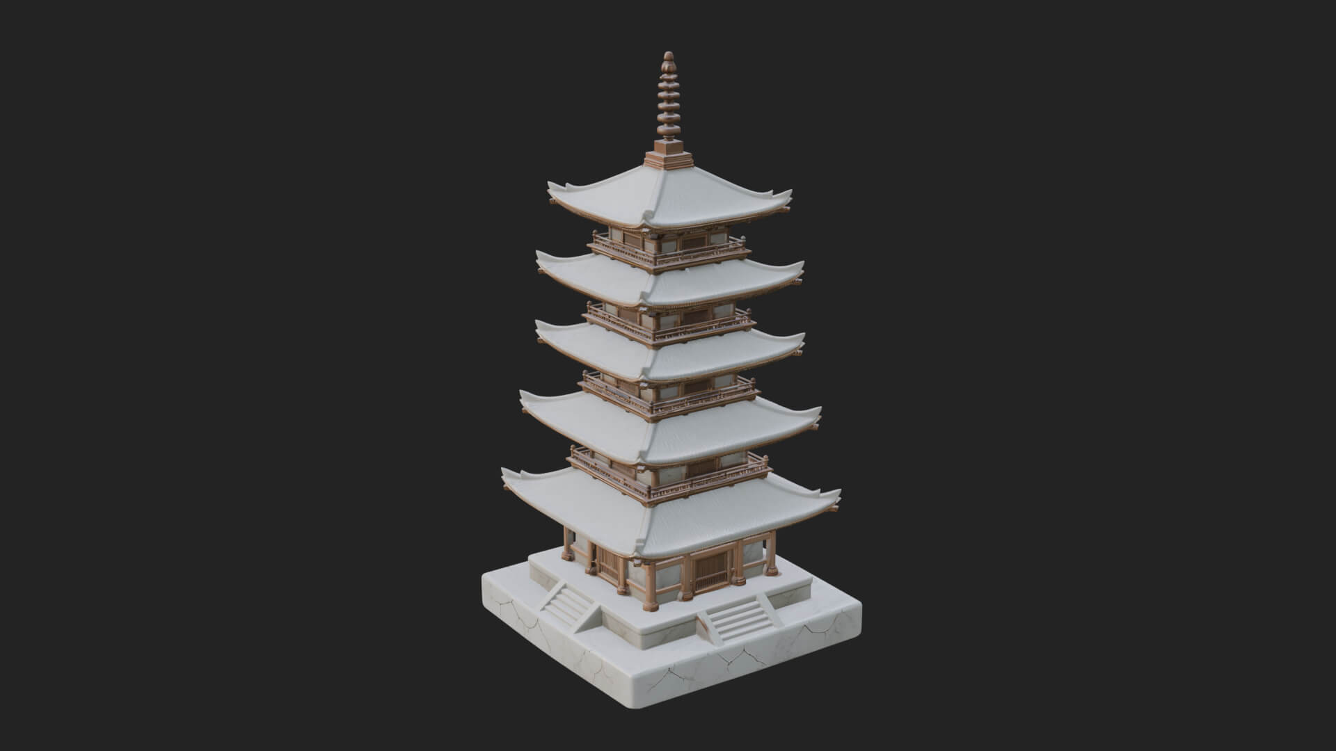 Tiered Pagoda Hall Temple Design 18 3D Print Model 3D Model