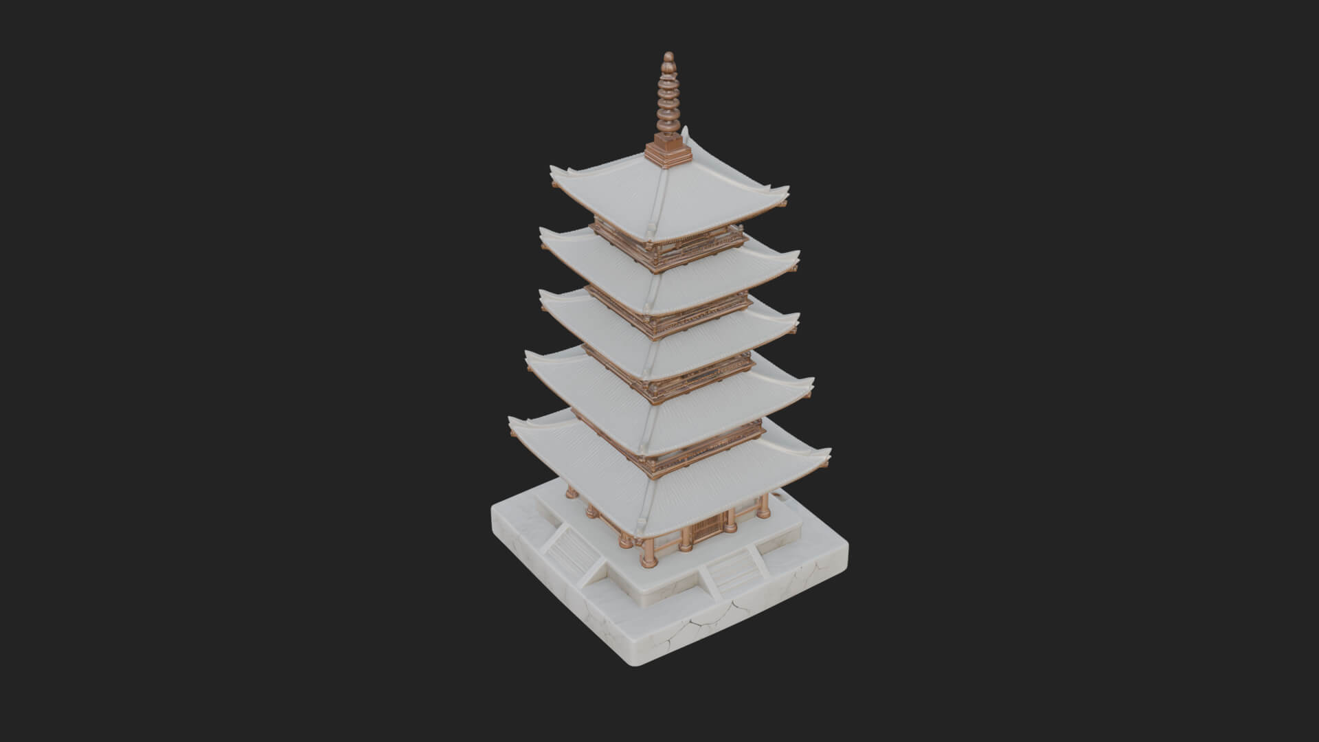 Tiered Pagoda Hall Temple Design 18 3D Print Model 3D Model