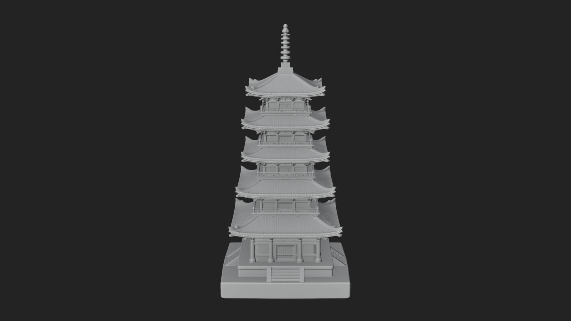 Tiered Pagoda Hall Temple Design 18 3D Print Model 3D Model