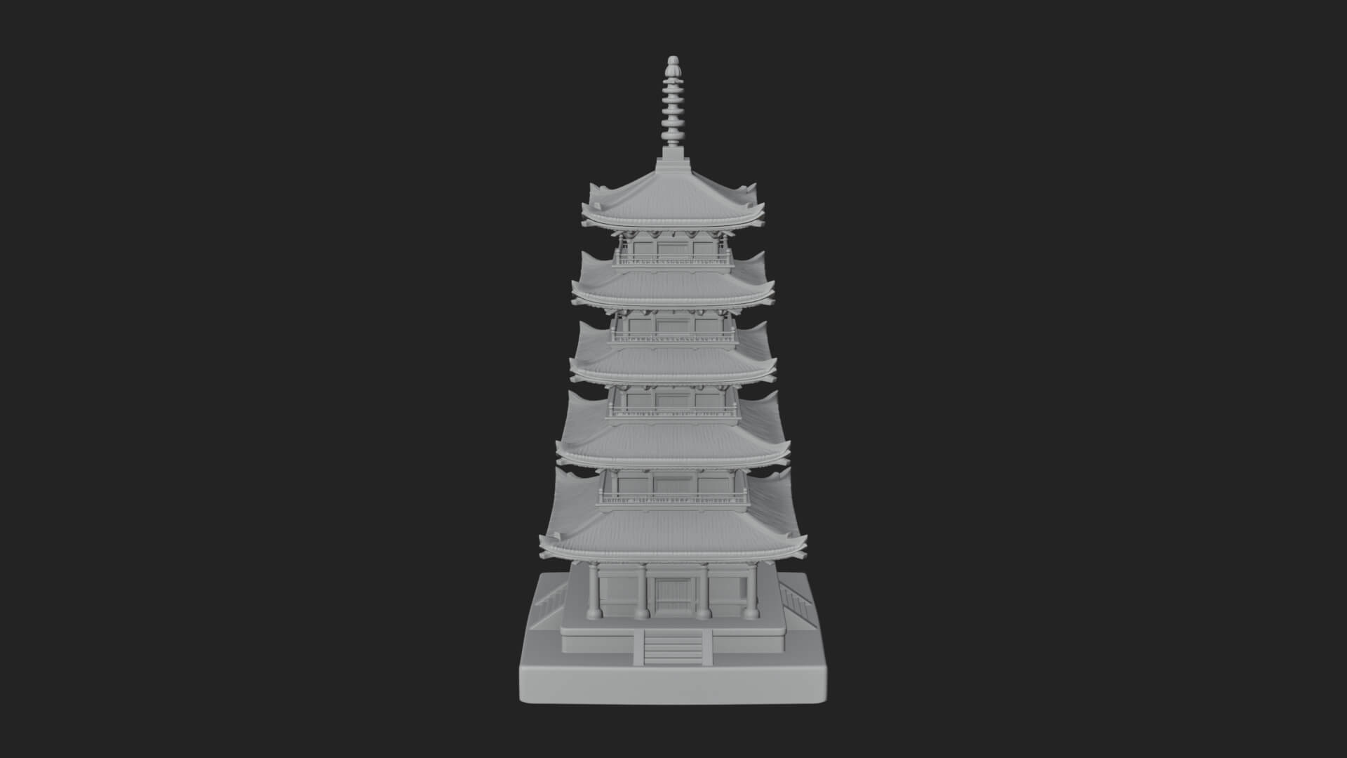 Tiered Pagoda Hall Temple Design 18 3D Print Model 3D Model