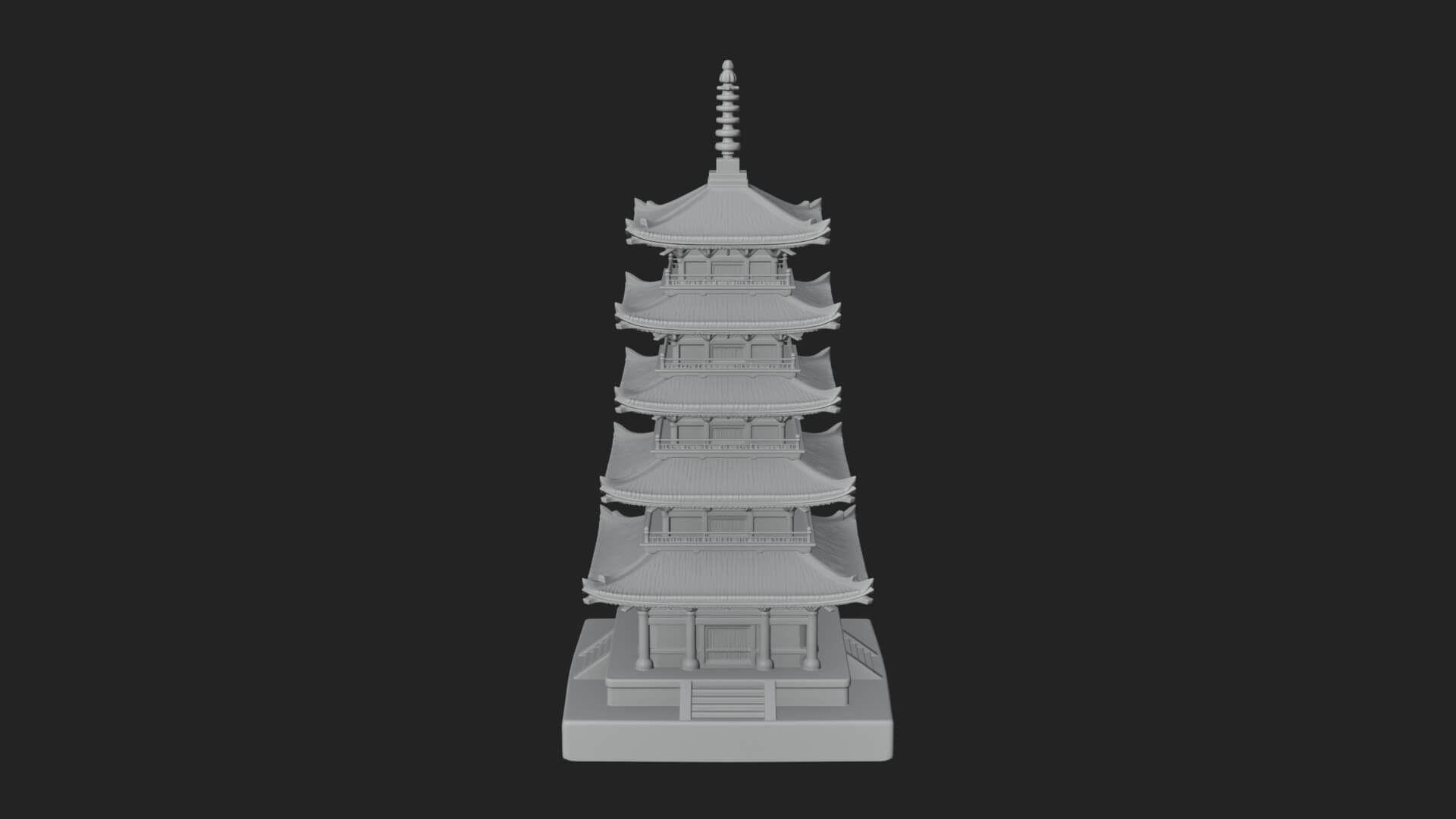 Tiered Pagoda Hall Temple Design 18 3D Print Model 3D Model