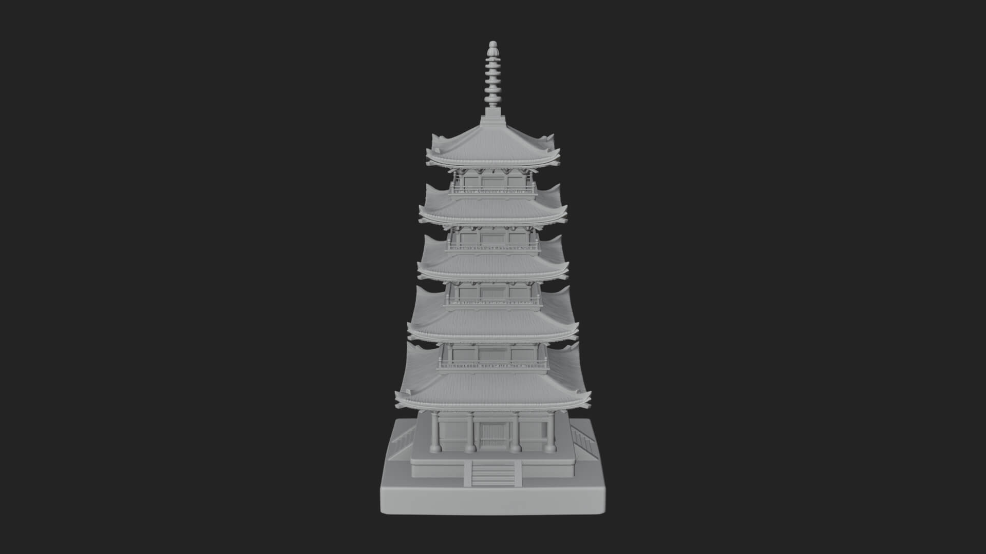 Tiered Pagoda Hall Temple Design 18 3D Print Model 3D Model