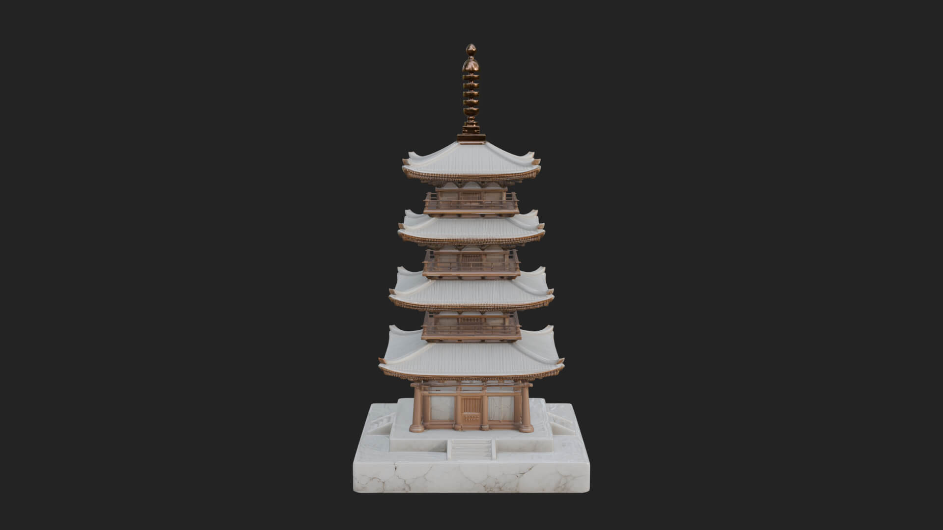 Tiered Pagoda Hall Temple Design 19 3D Print Model 3D Model