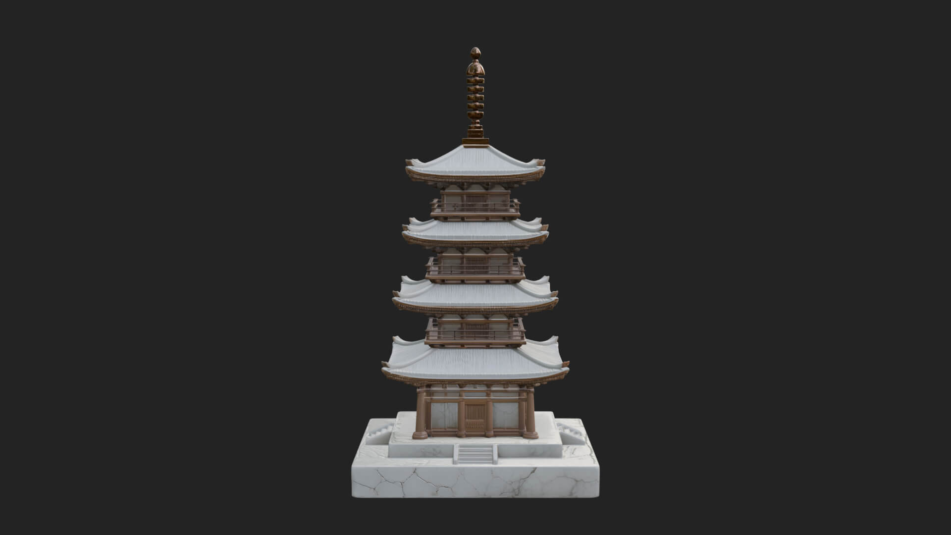 Tiered Pagoda Hall Temple Design 19 3D Print Model 3D Model
