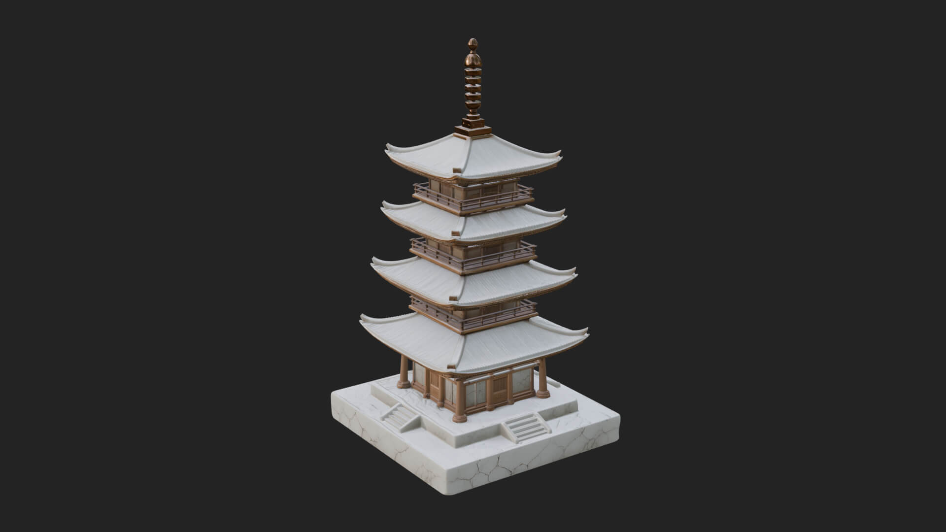 Tiered Pagoda Hall Temple Design 19 3D Print Model 3D Model