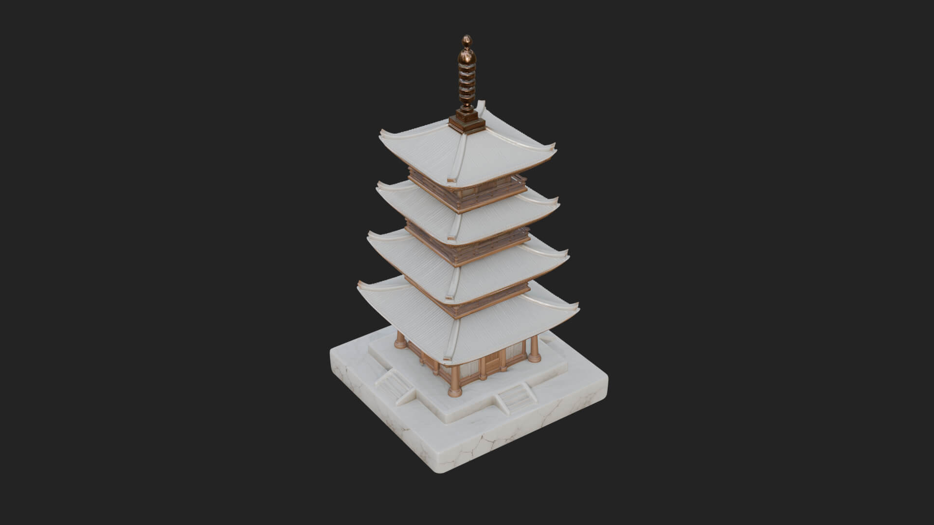 Tiered Pagoda Hall Temple Design 19 3D Print Model 3D Model