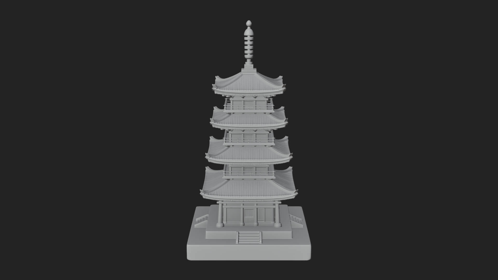 Tiered Pagoda Hall Temple Design 19 3D Print Model 3D Model