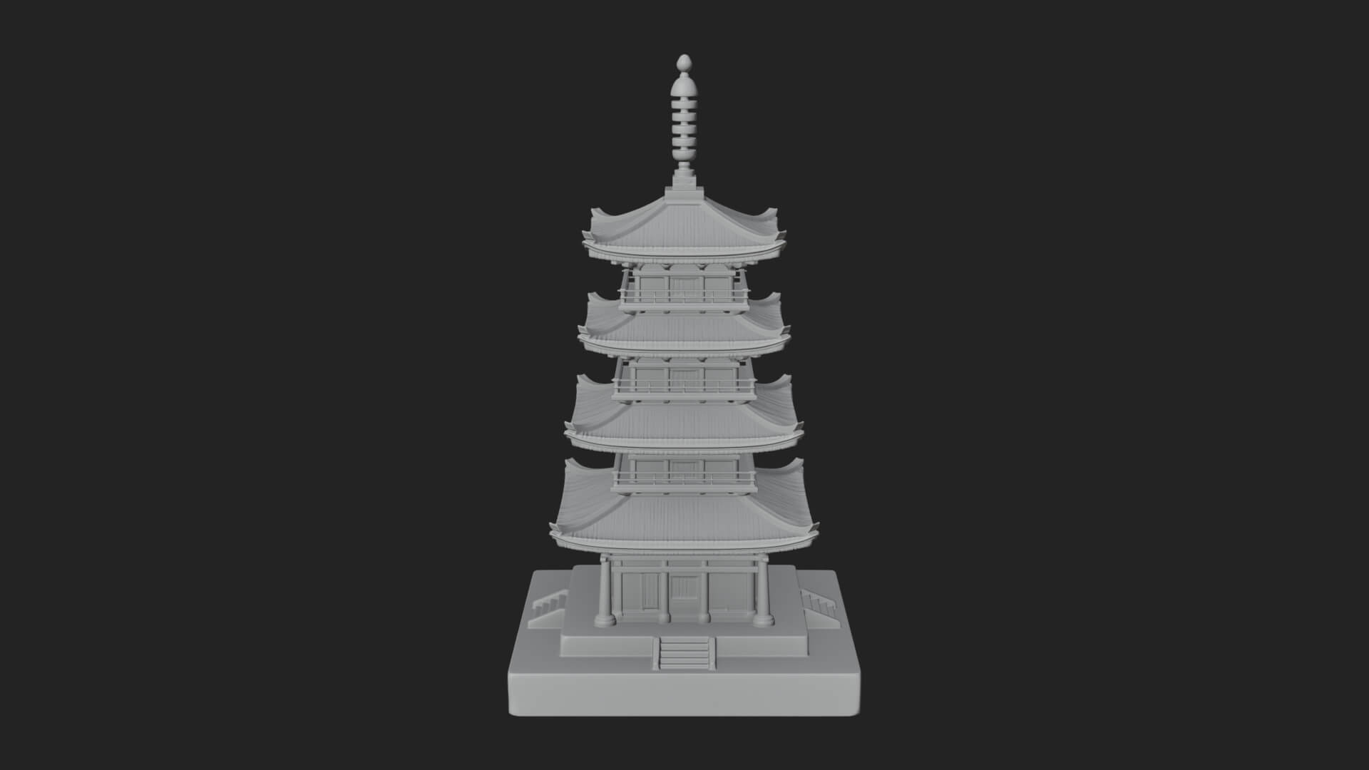 Tiered Pagoda Hall Temple Design 19 3D Print Model 3D Model