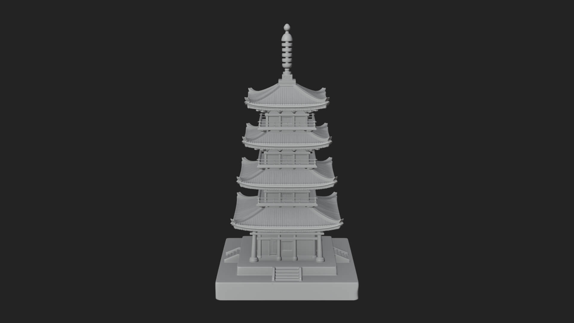 Tiered Pagoda Hall Temple Design 19 3D Print Model 3D Model